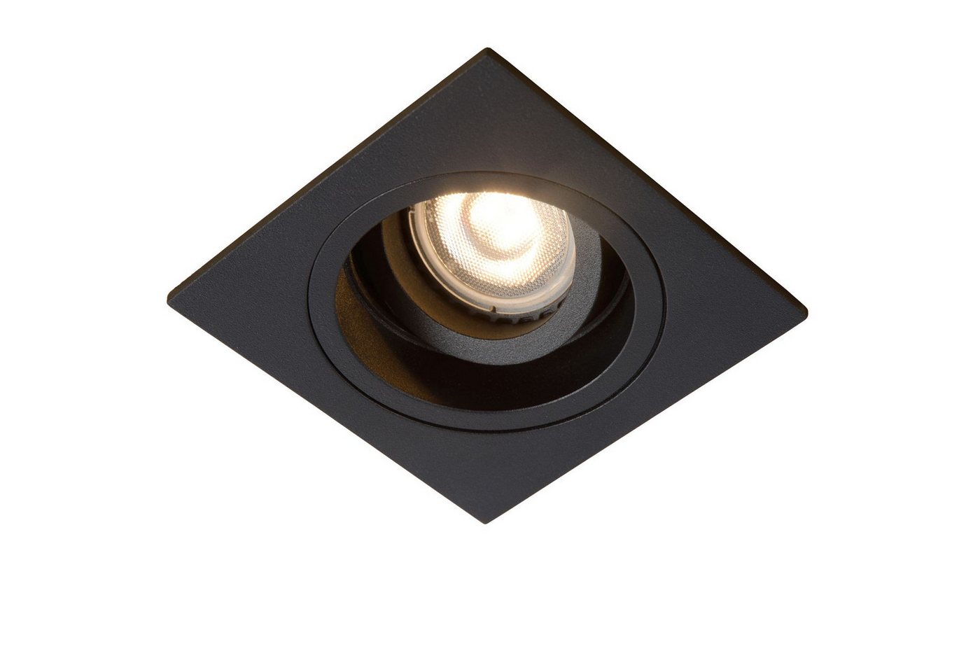 Licht-Erlebnisse Einbauleuchte HESOL, ohne Leuchtmittel, Metall GU10 B: 9.1 cm Schwarz eckig Modern