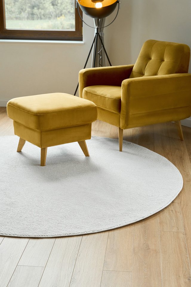 Tapiso Teppich AGRA, rund, Höhe: 10 mm, Runder Kurzflorteppich mit weicher Oberfläche