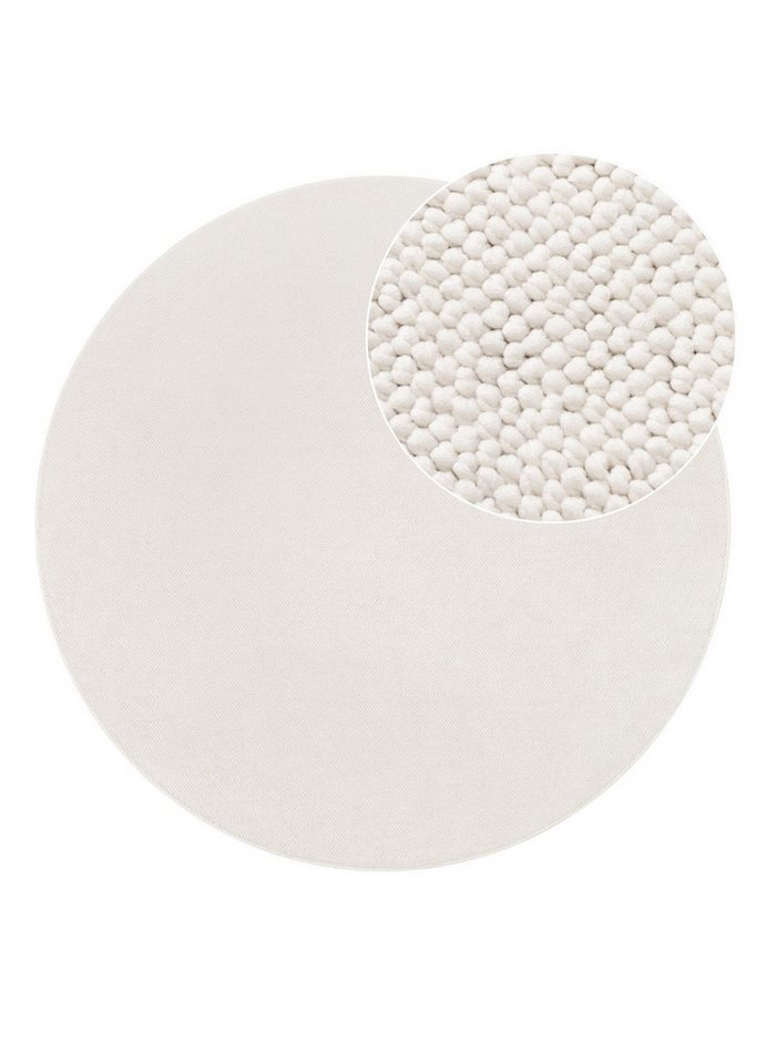 Tapiso Teppich AGRA, rund, Höhe: 10 mm, Runder Kurzflorteppich mit weicher Oberfläche Bild 2