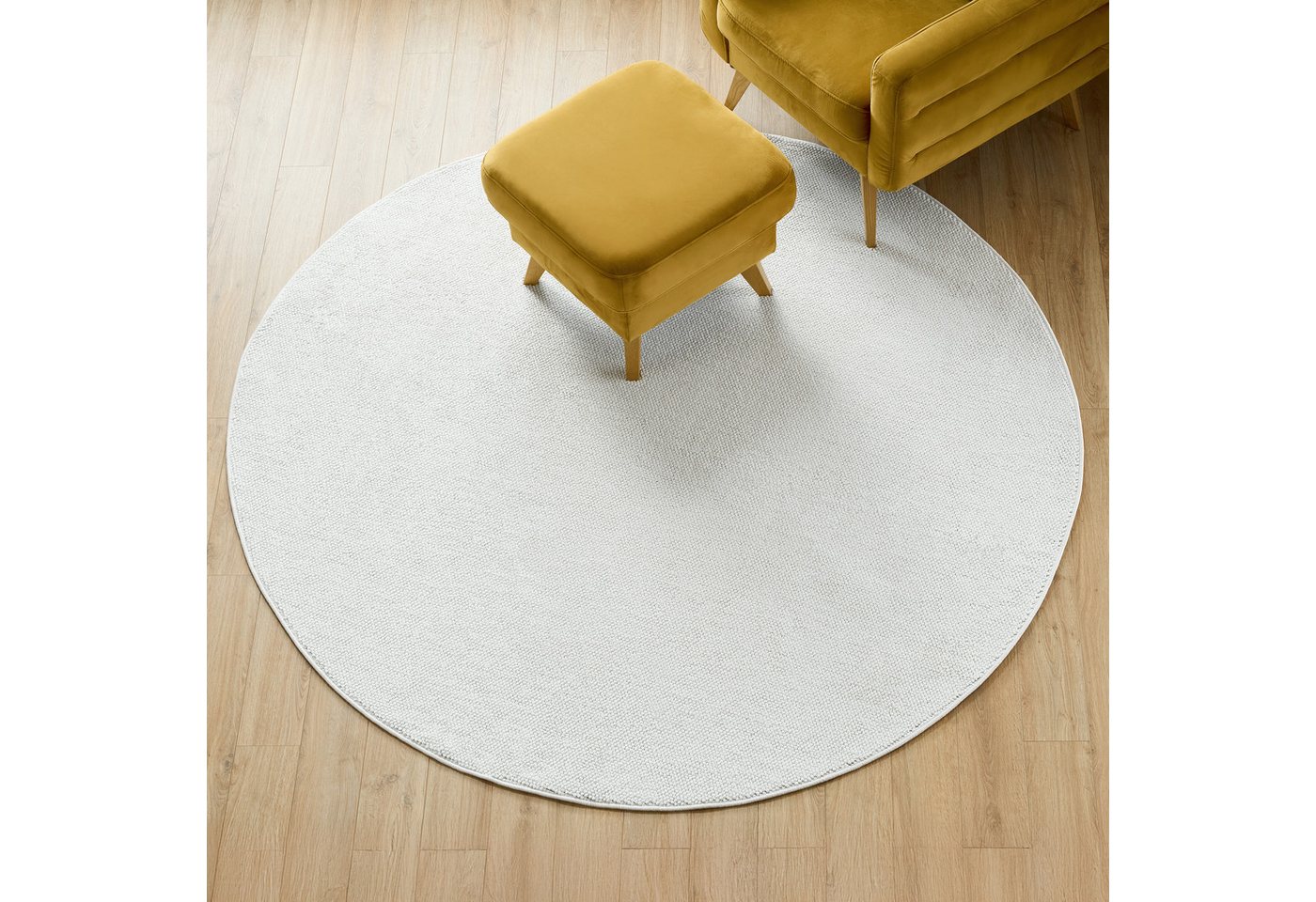 Tapiso Teppich AGRA, rund, Höhe: 10 mm, Runder Kurzflorteppich mit weicher Oberfläche Bild 4