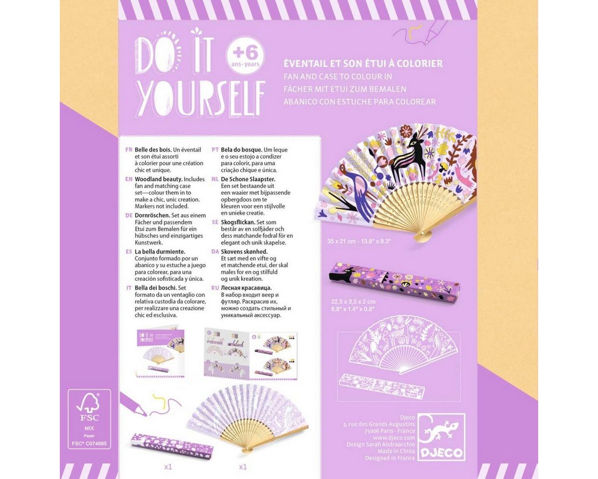 DJECO Kreativset DIY Fächer Woodland Bastelset für Kinder Bild 2