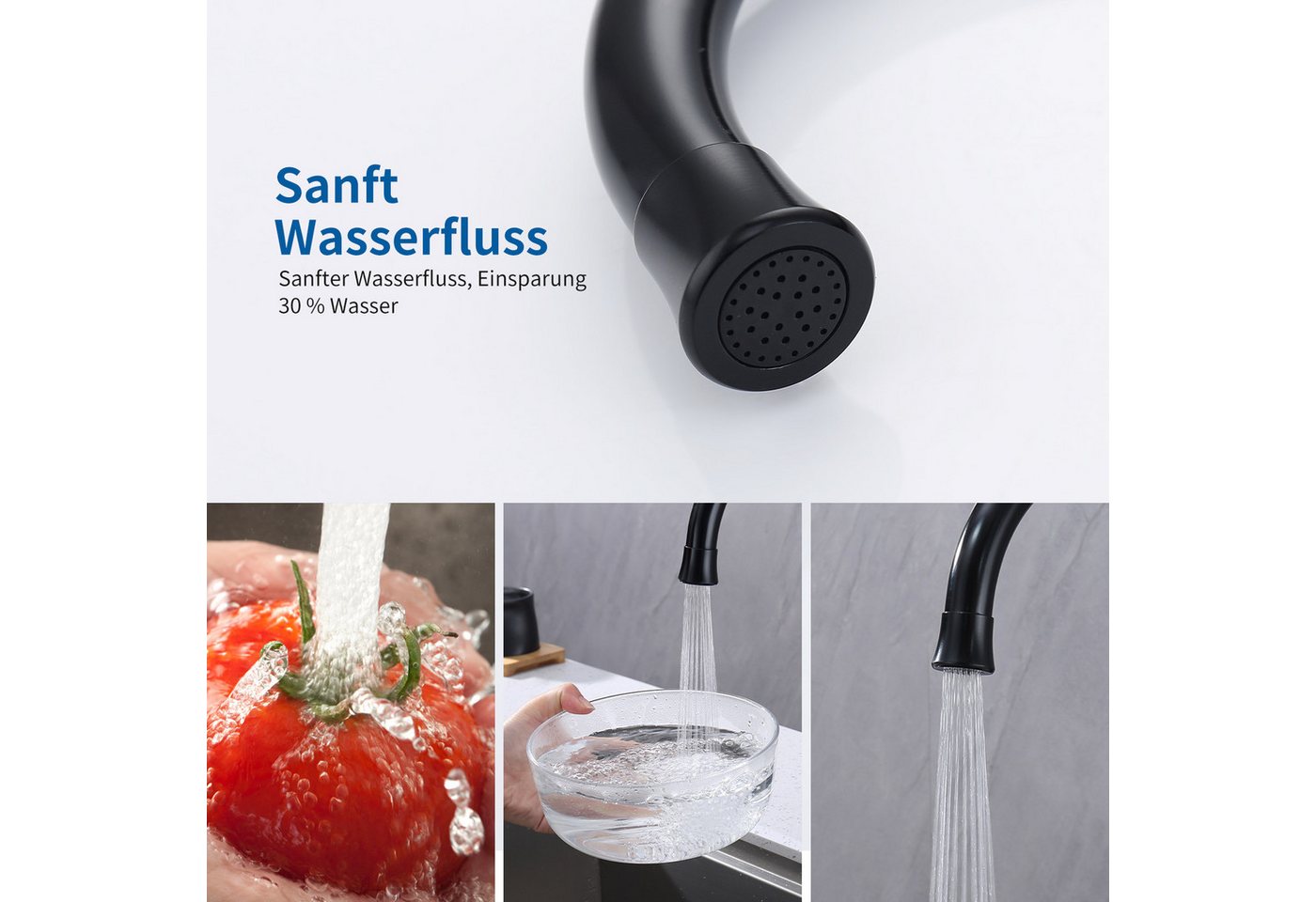 DESFAU Küchenarmatur mit durchlauferhitzer,Spültischarmatur küche,küchenarmatur edelstahl Elektrische Durchlauferhitzer,Smart Heater Wasserhahn 360° drehbar Bild 3