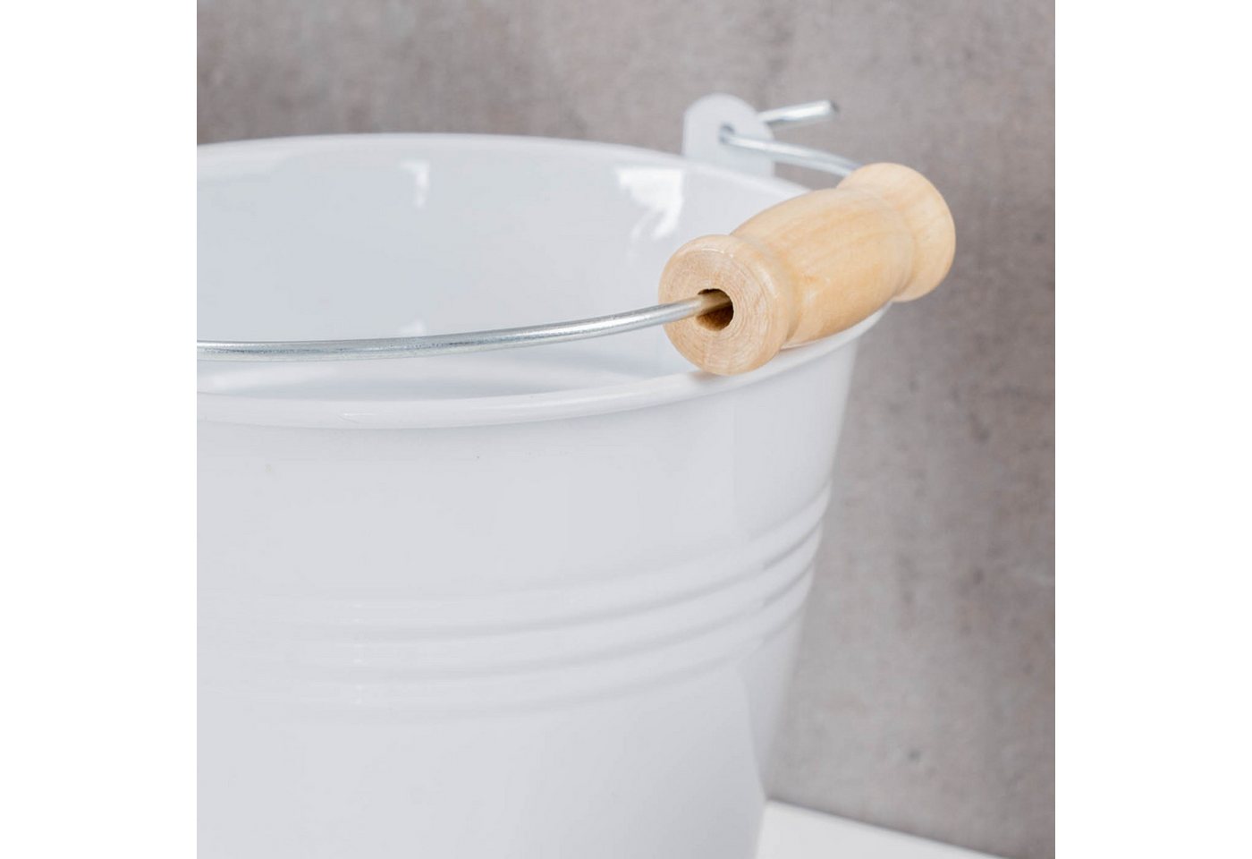 Levandeo® Kräutertopf, 3er Set Pflanztopf Metall H10cm Weiß Kräutertopf Mini Eimer Bild 2