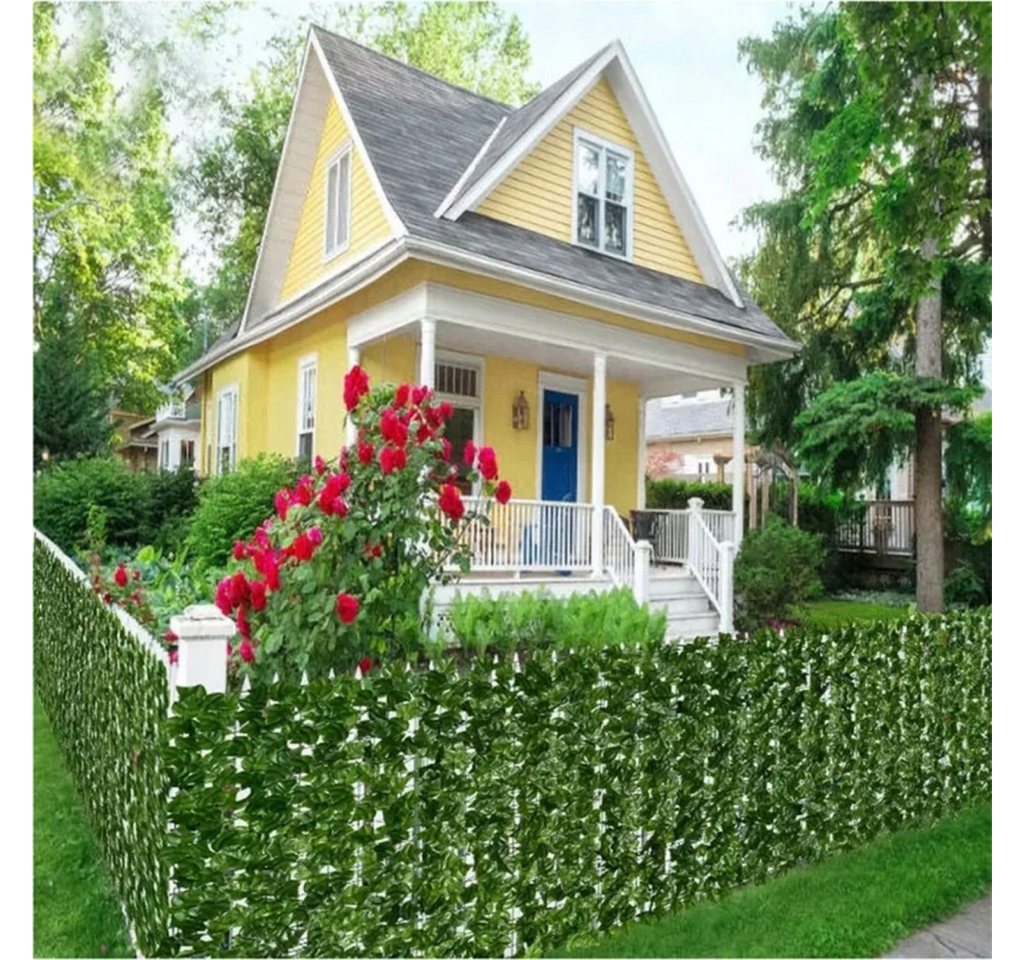 Realb2b Balkonsichtschutz Efeu Sichtschutz 1x3m Balkon Zaun Matte PVC grün künstliche Hecke (Künstlicher Efeu Sichtschutz 1x3m Balkon Zaun Wand Panel PVC Matte, Efeu Sichtschutz Panel 1x3m Balkon Zaun Matte Kunststoff grün) Realistischer Efeu Sichtschutz 1x3m Balkon Zaun PVC Matte flexibel Bild 3