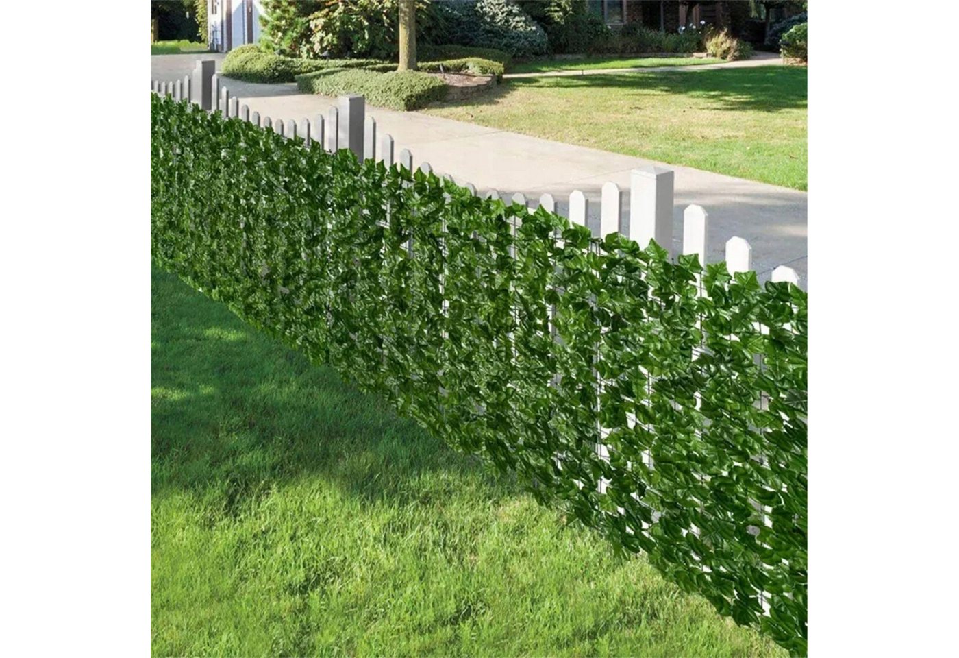 Realb2b Balkonsichtschutz Efeu Sichtschutz 1x3m Balkon Zaun Matte PVC grün künstliche Hecke (Künstlicher Efeu Sichtschutz 1x3m Balkon Zaun Wand Panel PVC Matte, Efeu Sichtschutz Panel 1x3m Balkon Zaun Matte Kunststoff grün) Realistischer Efeu Sichtschutz 1x3m Balkon Zaun PVC Matte flexibel Bild 4