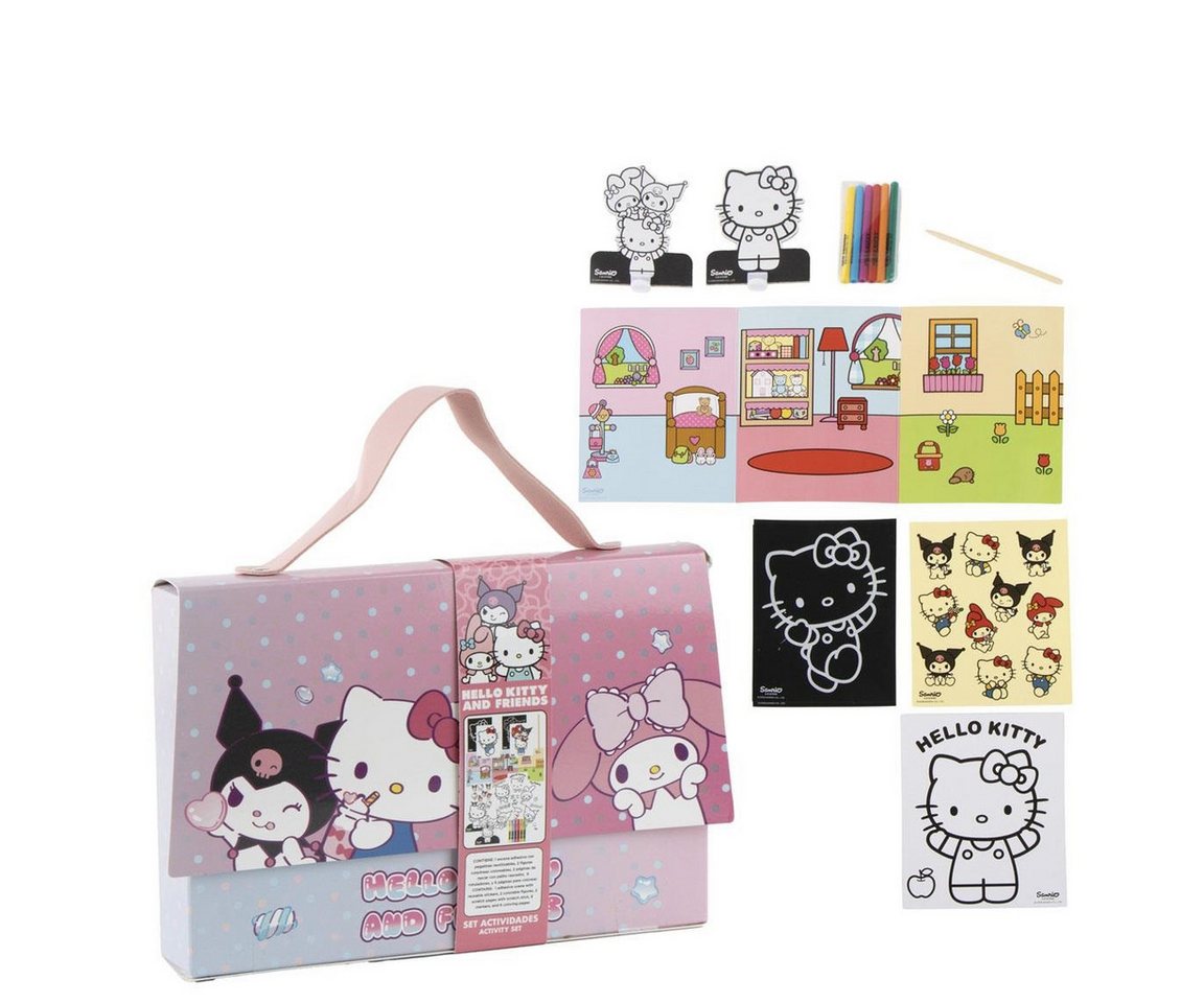 Hello Kitty Farbkasten Ausmal Set Kinder Tasche 24,5 cm Bastelset Geschenk Bild 3
