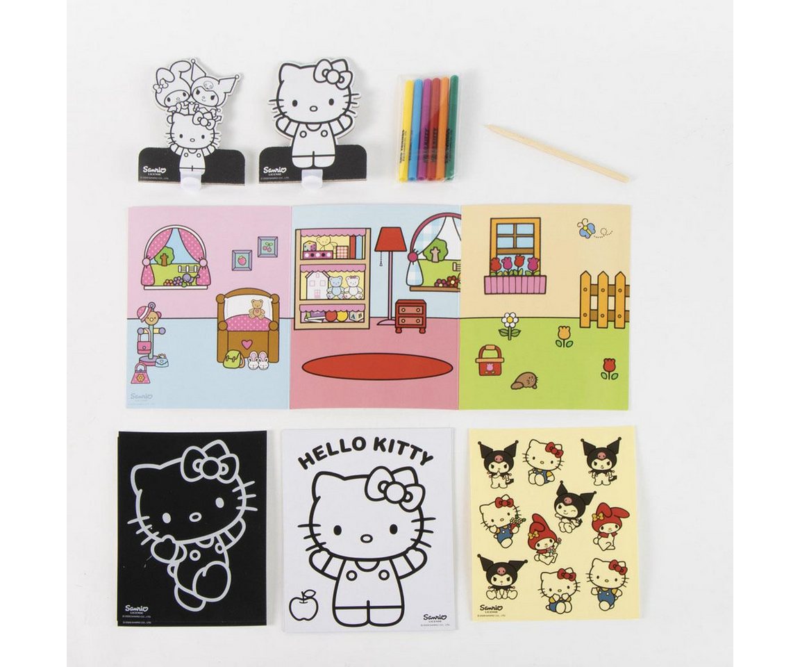 Hello Kitty Farbkasten Ausmal Set Kinder Tasche 24,5 cm Bastelset Geschenk Bild 4