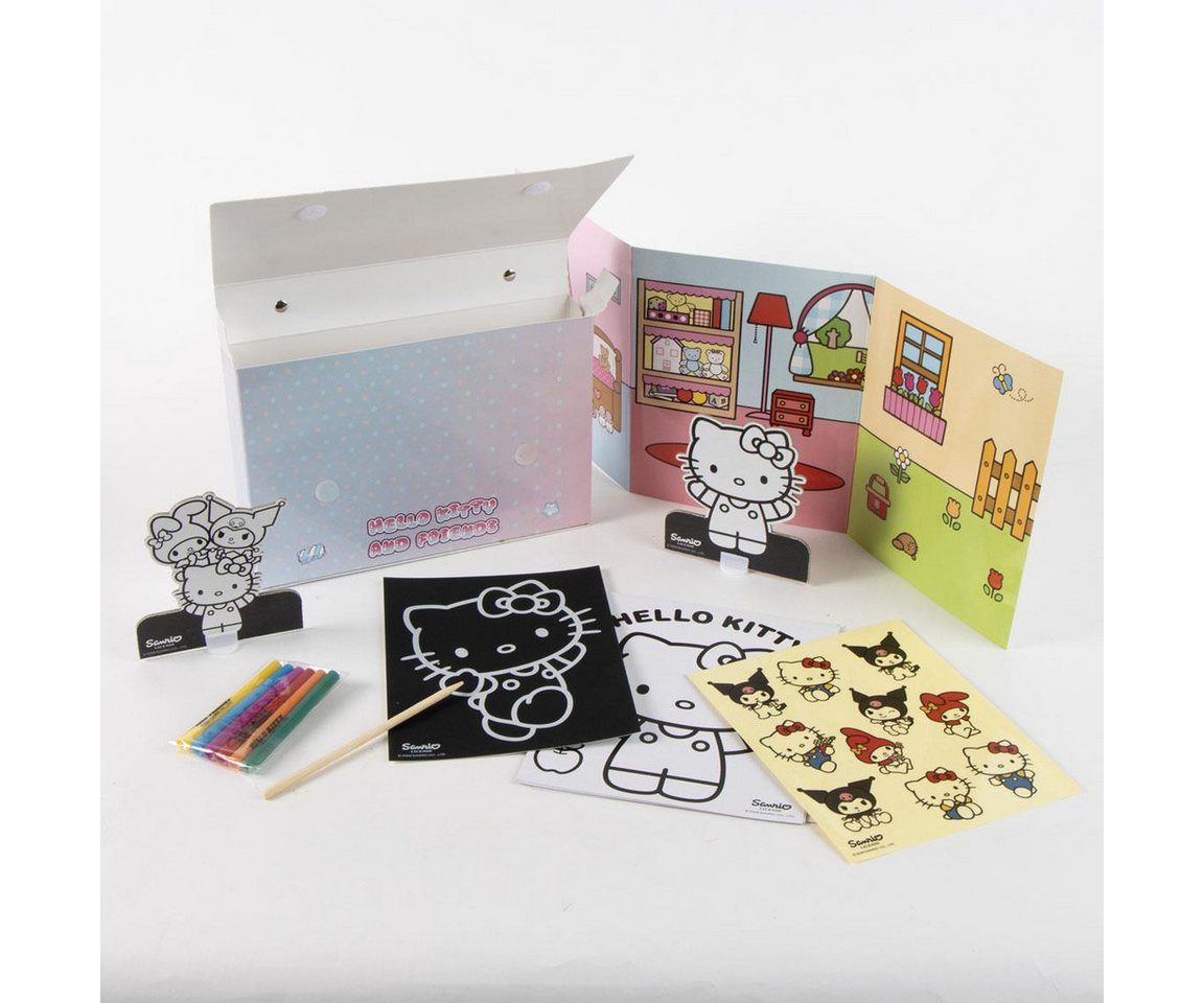 Hello Kitty Farbkasten Ausmal Set Kinder Tasche 24,5 cm Bastelset Geschenk Bild 5