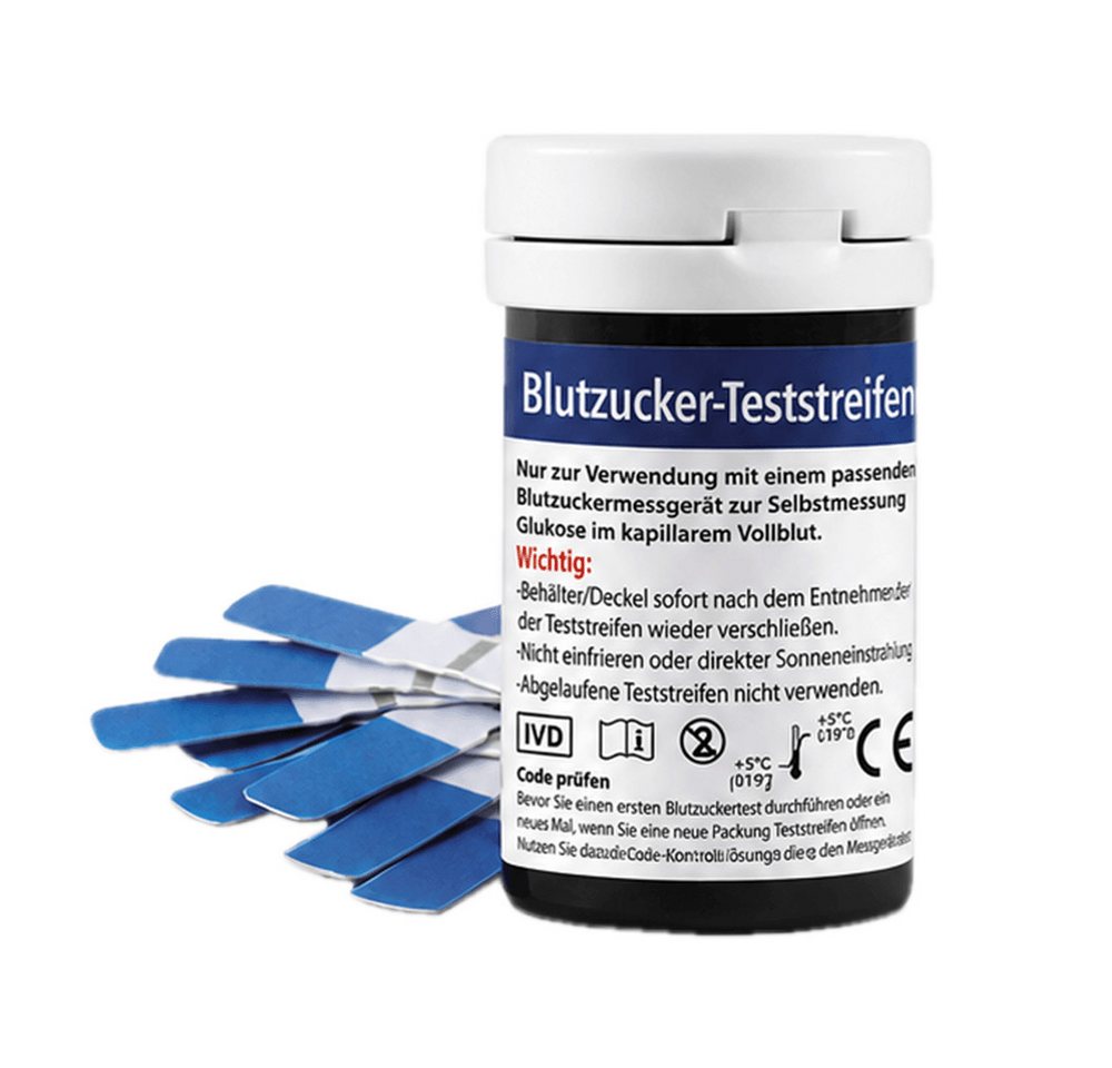 IEA Medical Blutzucker-Teststreifen für IEA Medical Blutzuckermessgerät AC-309, 100-tlg., klinisch verifizierte Genauigkeit, für Diabetes und Glukoseüberwachung
