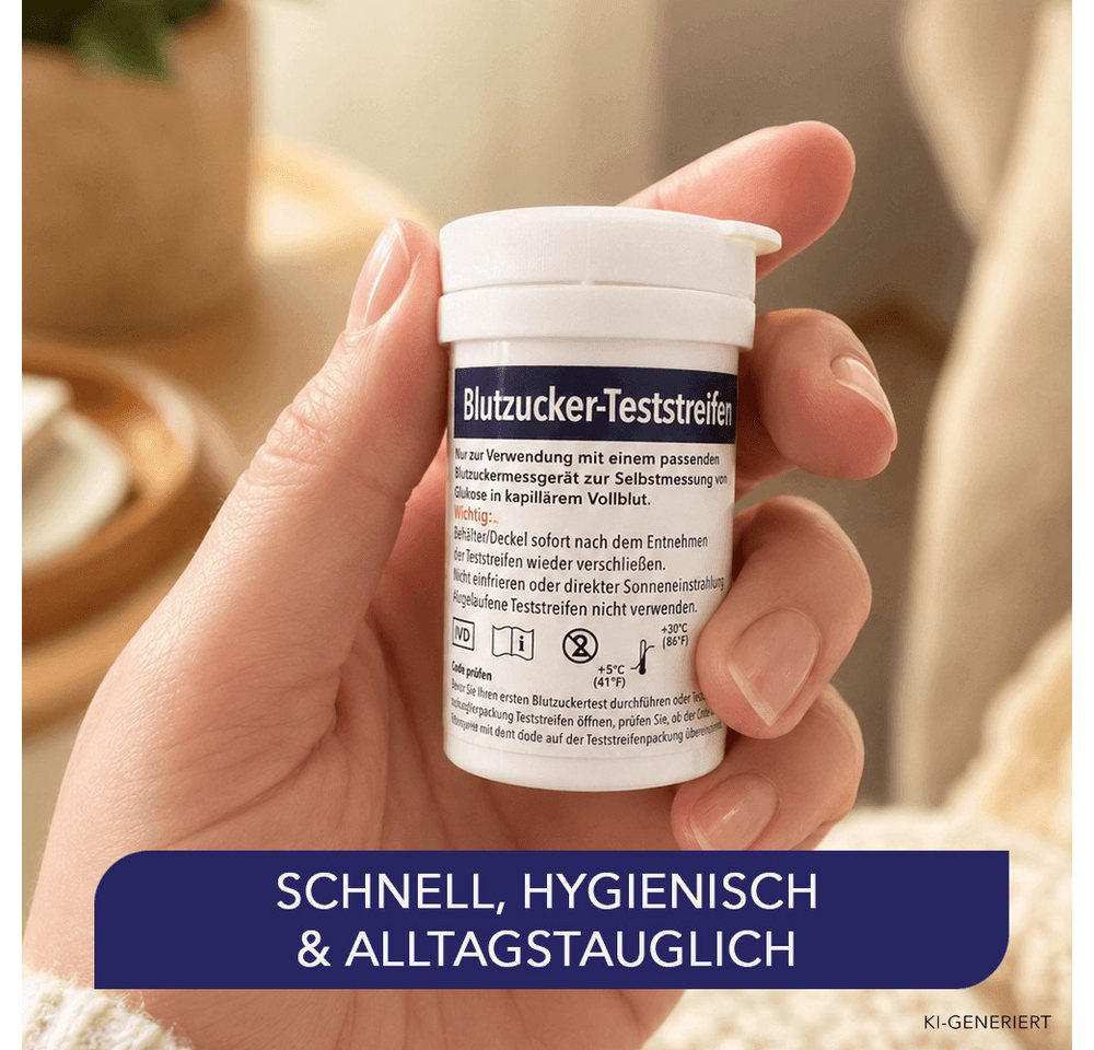 IEA Medical Blutzucker-Teststreifen für IEA Medical Blutzuckermessgerät AC-309, 100-tlg., klinisch verifizierte Genauigkeit, für Diabetes und Glukoseüberwachung Bild 3