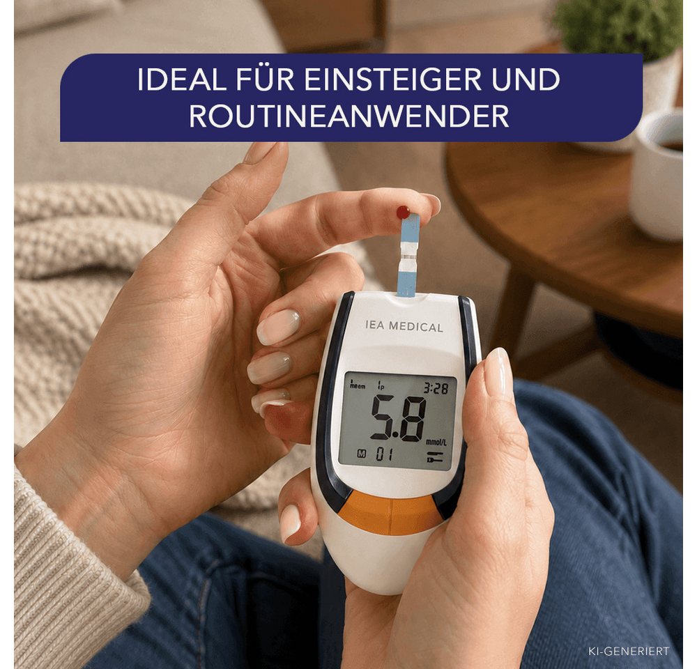 IEA Medical Blutzucker-Teststreifen für IEA Medical Blutzuckermessgerät AC-309, 100-tlg., klinisch verifizierte Genauigkeit, für Diabetes und Glukoseüberwachung Bild 5