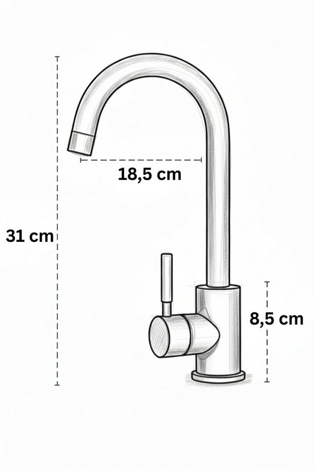 Faizee Home Küchenarmatur Küchenarmatur Hochwertiger Einhebelmischer Genial Gold Hochwertige Armaturen aus Messing & Edelstahl, modern & langlebig