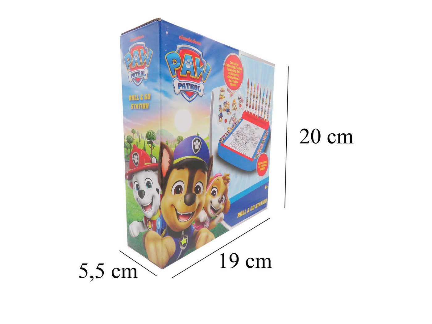 PAW PATROL Zeichenblock Kinder Malstation mit 4 Markern 4 Buntstiften und Papierrolle Bild 3