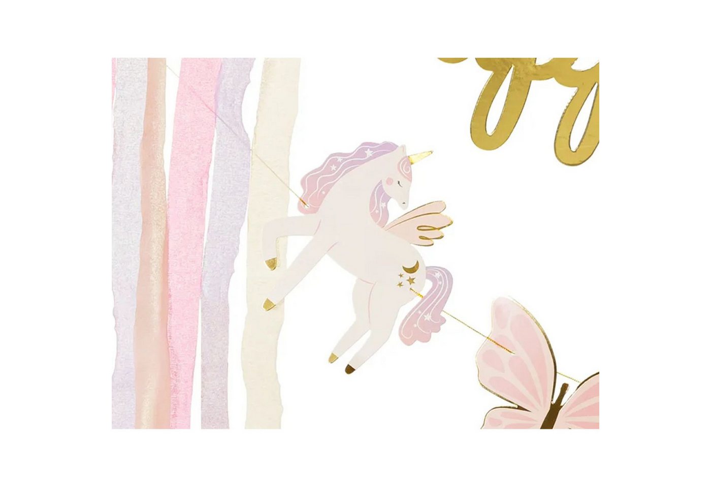 partydeco Girlande Banner 'Happy Birthday' Einhorn, 230x17,5 cm Bild 2
