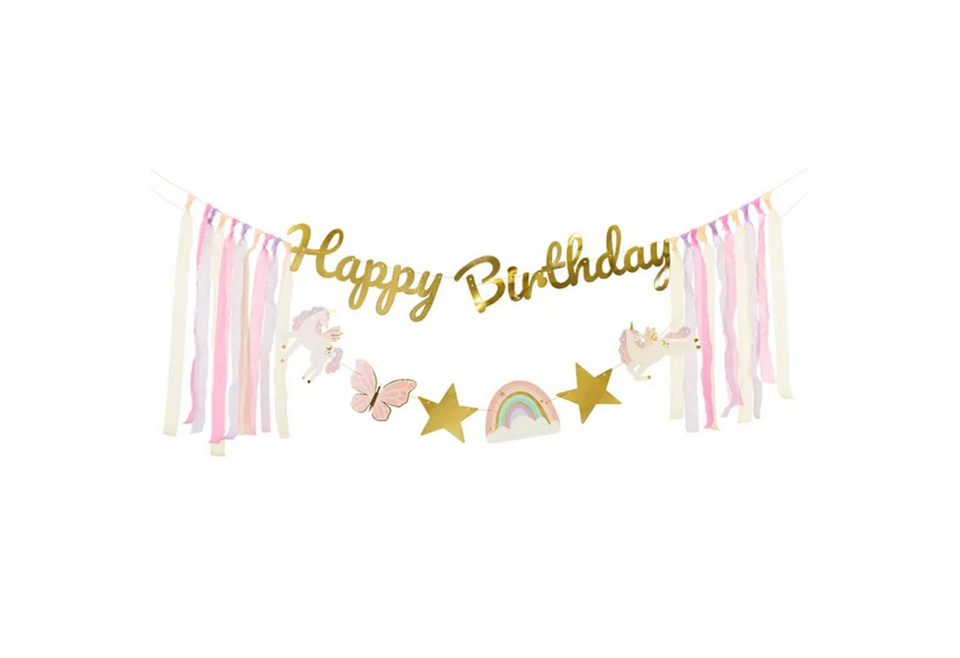 partydeco Girlande Banner 'Happy Birthday' Einhorn, 230x17,5 cm Bild 3