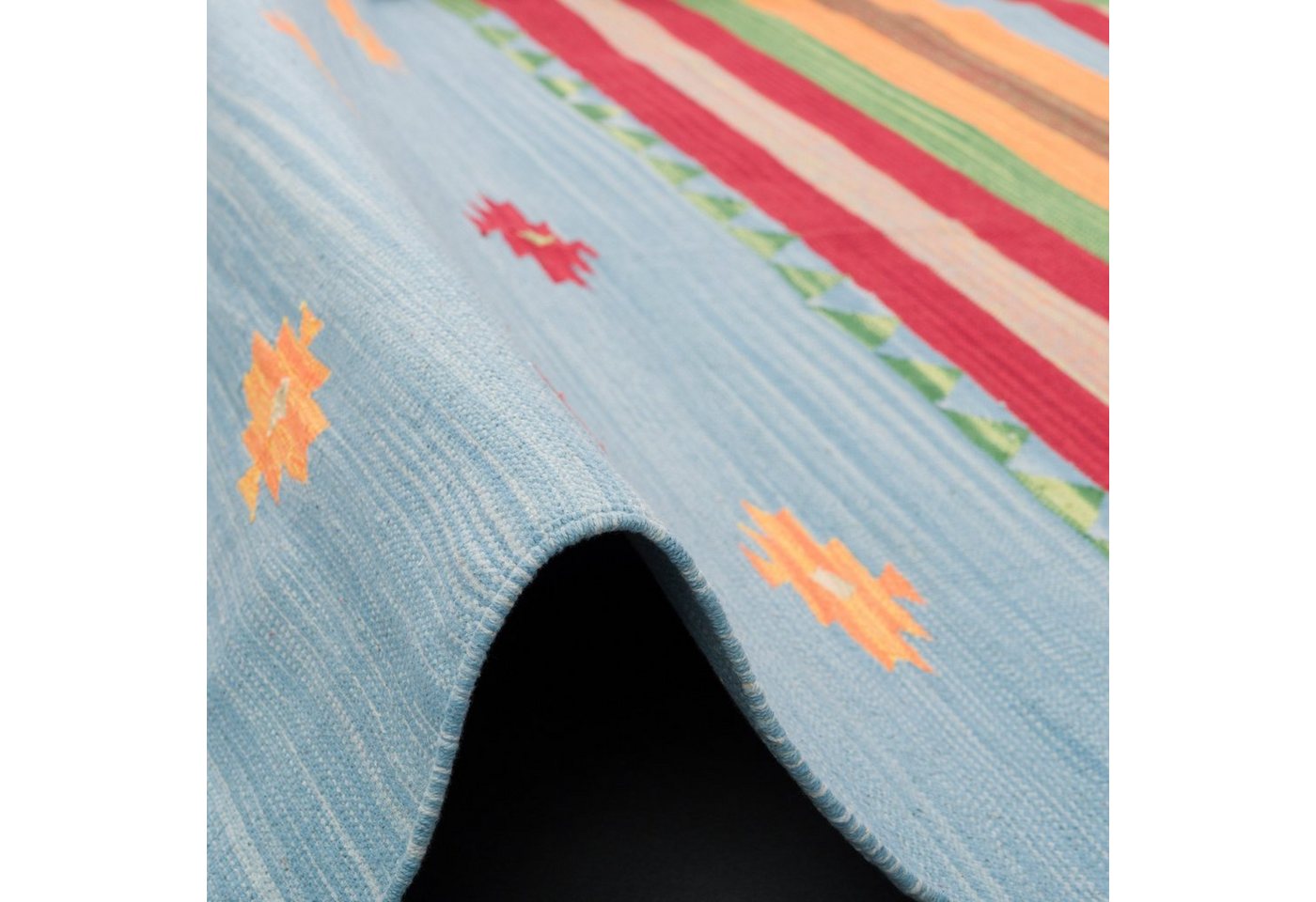 Pergamon Wollteppich Baumwolle Natur Kelim Teppich Lina Stripes, Rechteckig, Höhe: 8 mm