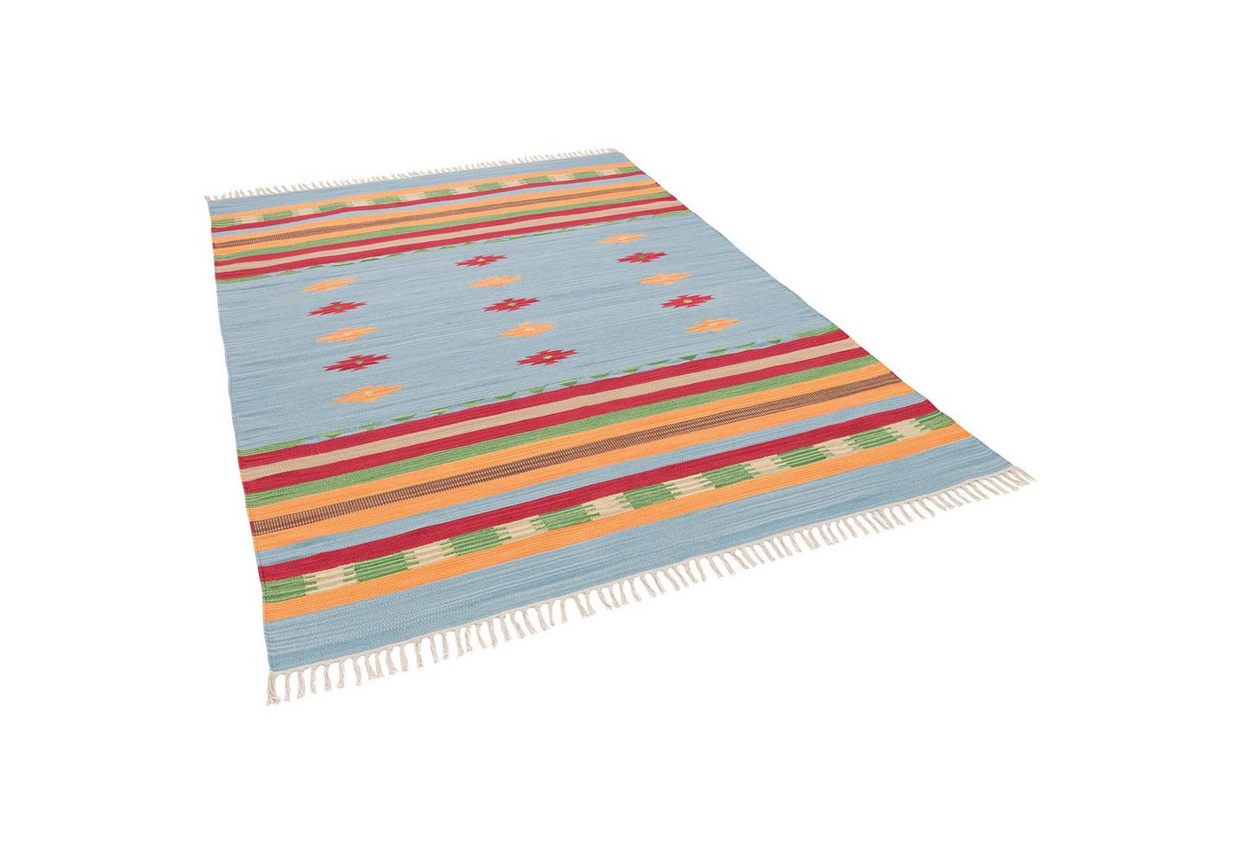 Pergamon Wollteppich Baumwolle Natur Kelim Teppich Lina Stripes, Rechteckig, Höhe: 8 mm Bild 3