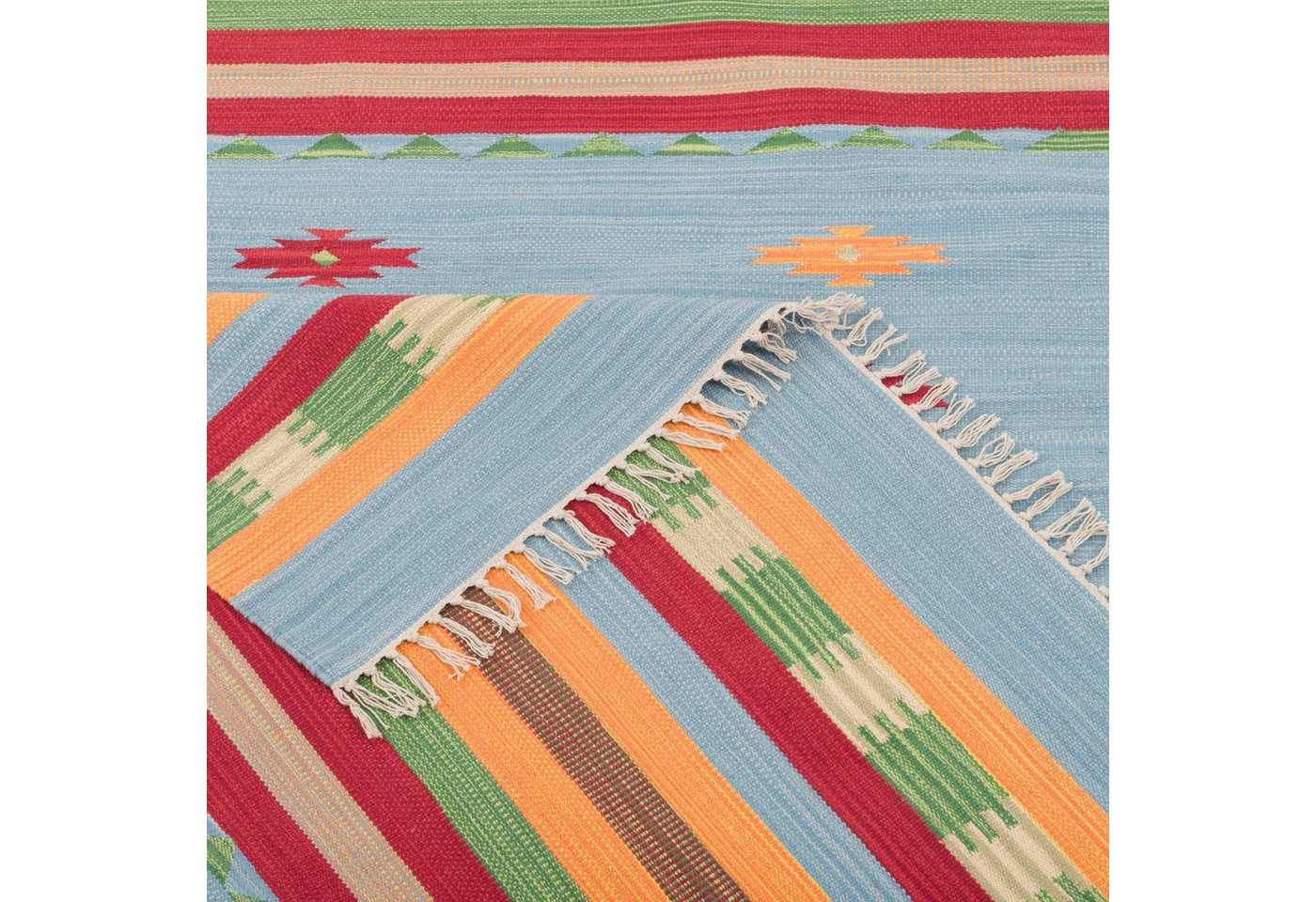 Pergamon Wollteppich Baumwolle Natur Kelim Teppich Lina Stripes, Rechteckig, Höhe: 8 mm Bild 4
