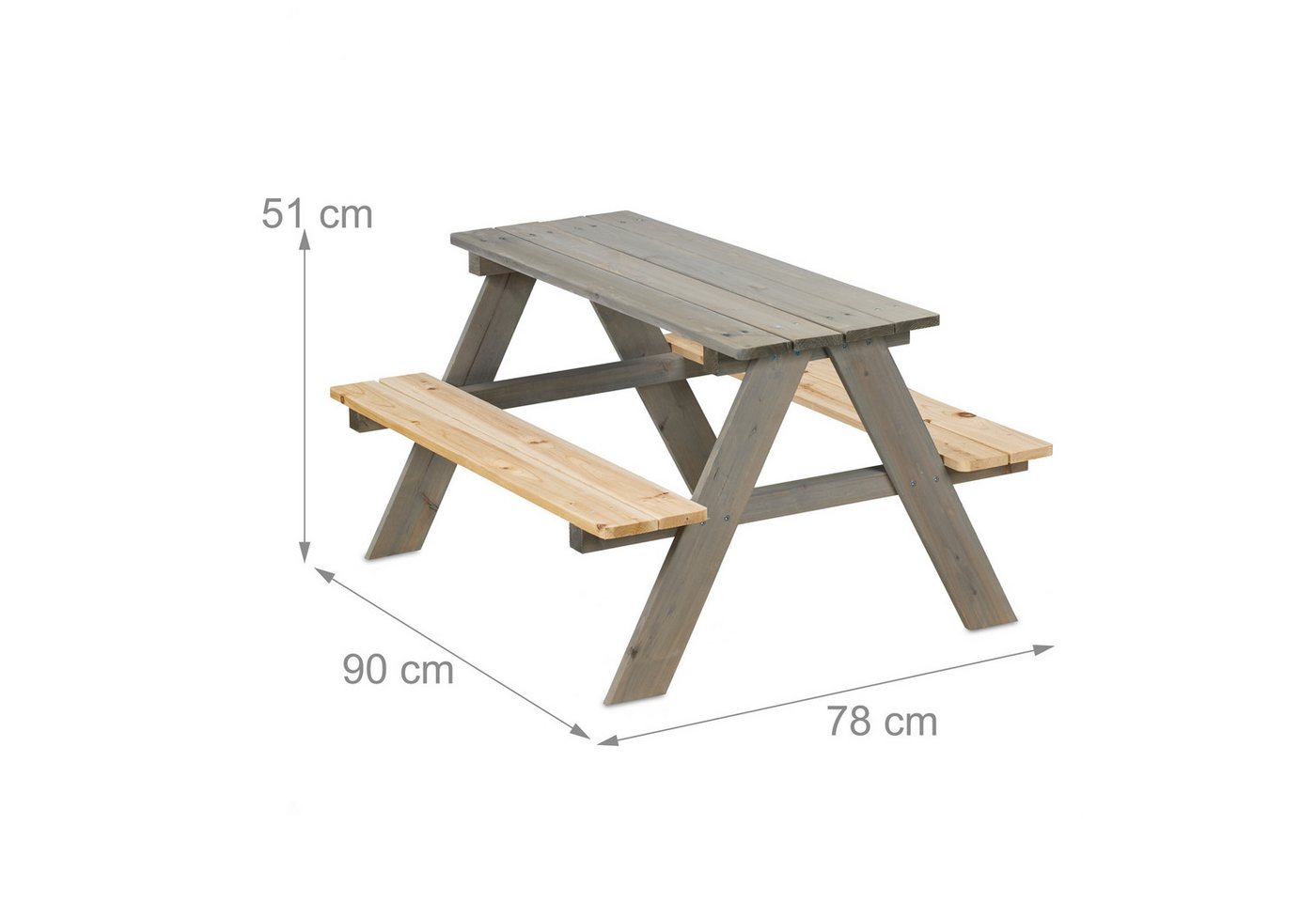 relaxdays Garten-Kindersitzgruppe Kindersitzgarnitur aus Holz, grau Bild 2