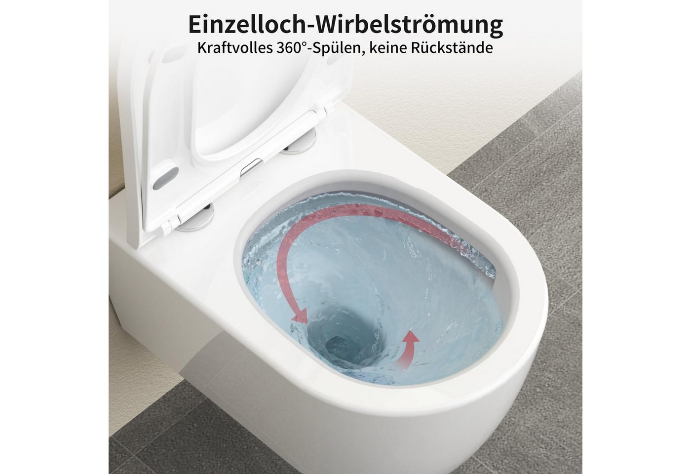 Rainsworth WC-Komplettset Vorwandelement WC mit Unterputz Spülkasten, wandhängend, WC-Sitz mit Absenkautomatik, Toilette spulrandlos Bild 5
