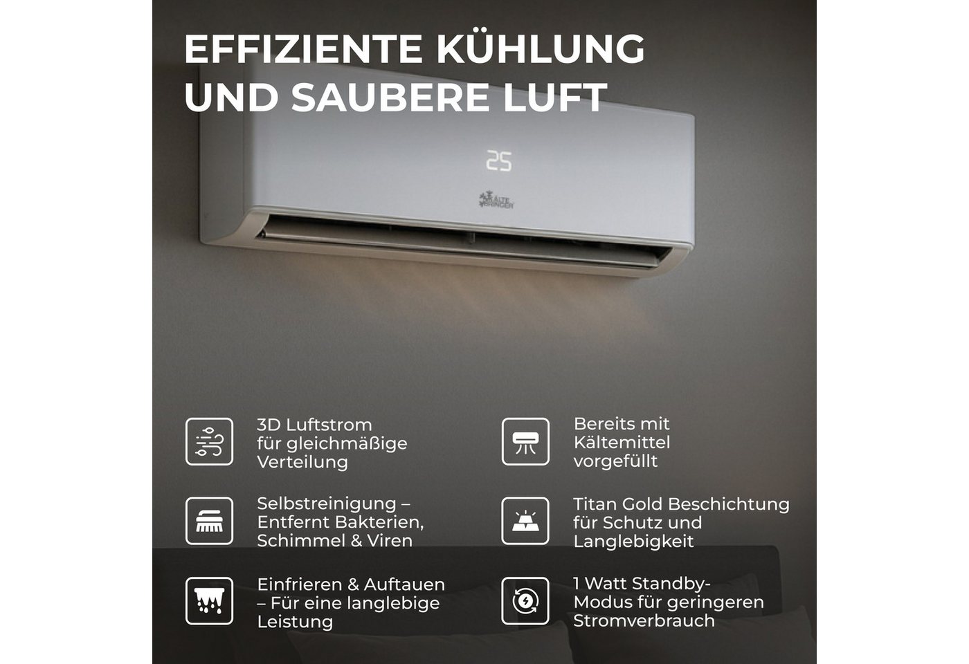 Kältebringer Split-Klimagerät R290 Split Klimaanlage 9.000 BTU (2,8kW) A+++ Bild 3