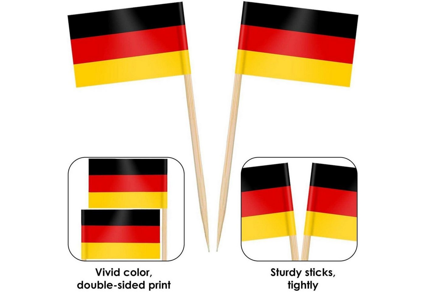 LuxusKollektion Partyspieße Zahnstocher Cocktail Flaggen Länder Gemischte Flagge 200 Stück Bild 4