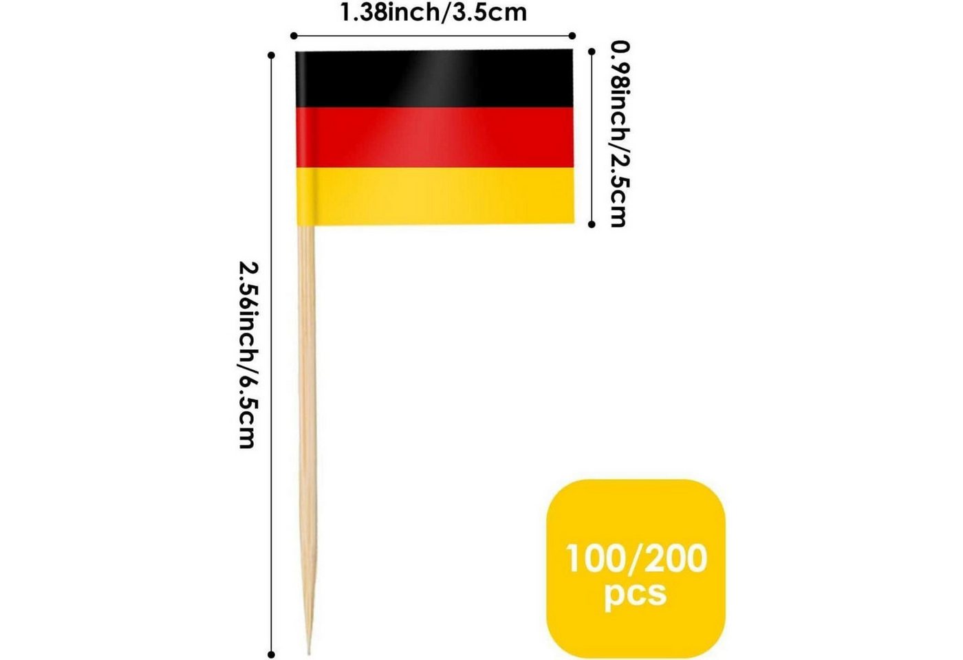 LuxusKollektion Partyspieße Zahnstocher Cocktail Flaggen Länder Gemischte Flagge 200 Stück Bild 5
