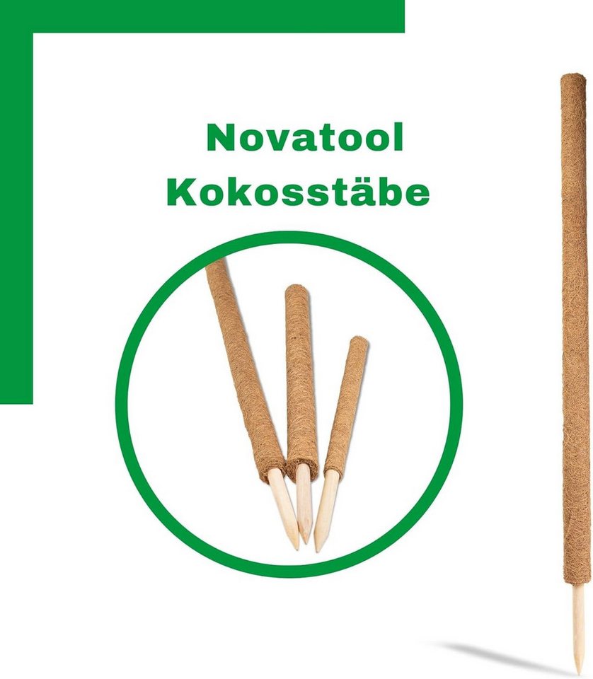 Novatool Rankhilfe 19685-2xStuck, 2X Pflanzstäbe Kokos 110 cm I Ø 45mm I verlängerbar I natürlicher Koko Bild 5