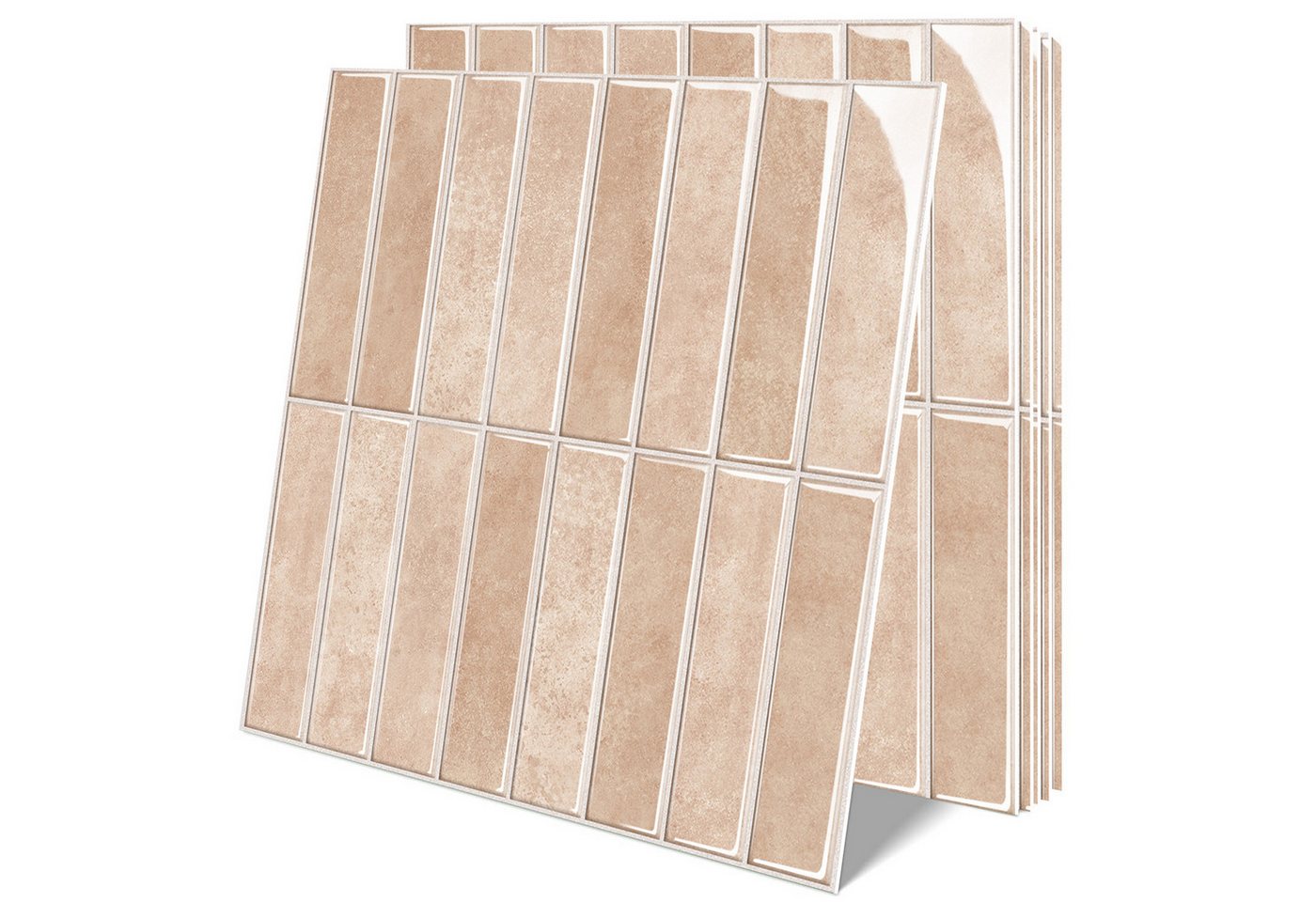 Bundviel 3D Wandpaneel 10stk. Selbstklebend 3D Fliesenaufkleber Küchenrückwand Wasserdicht, BxL: 30,5x30,5 cm, 0,9 qm, für Küche Bad Bild 2
