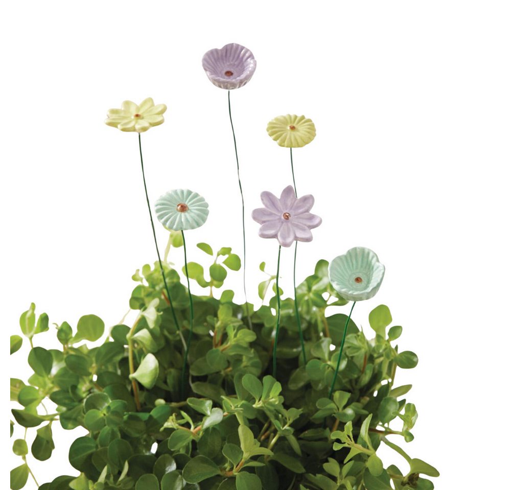 Home-trends24.de Gartenstecker Blumen Stecker Pastellblüten 6er Set Deko Bumen glänzend 30 cm (6-St) Bild 2