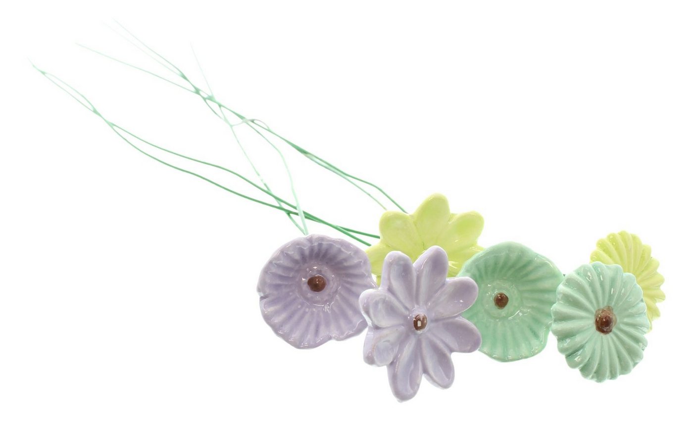 Home-trends24.de Gartenstecker Blumen Stecker Pastellblüten 6er Set Deko Bumen glänzend 30 cm (6-St) Bild 4