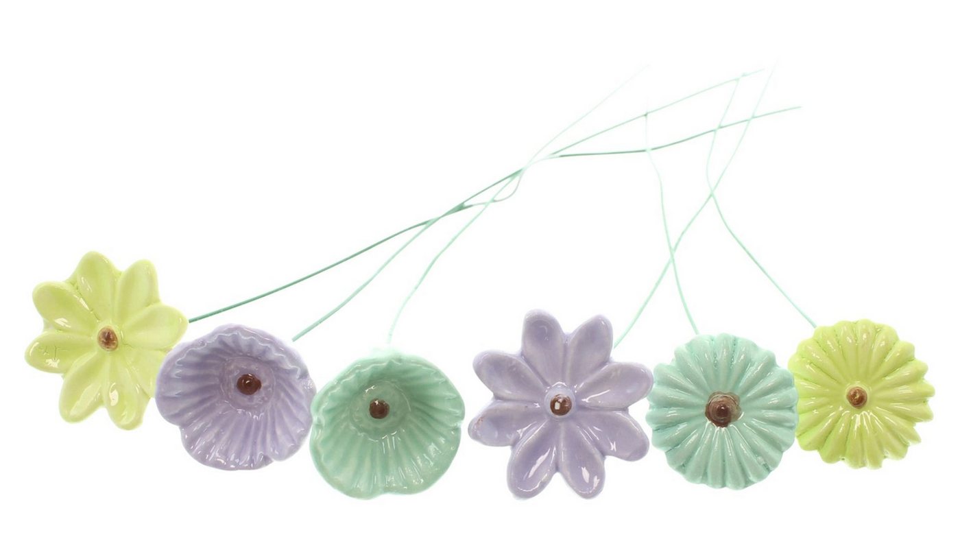 Home-trends24.de Gartenstecker Blumen Stecker Pastellblüten 6er Set Deko Bumen glänzend 30 cm (6-St) Bild 5