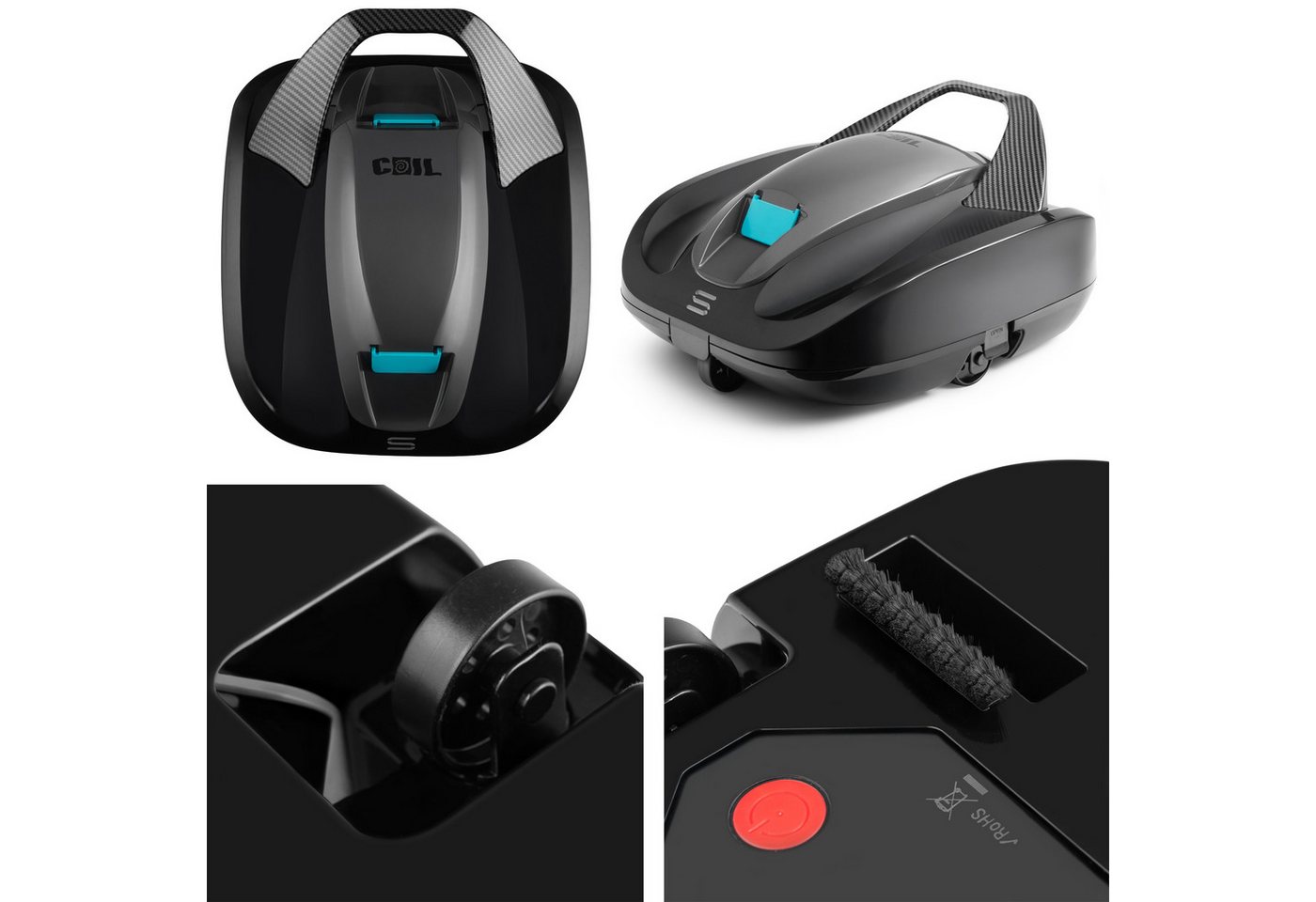 COIL Poolroboter Poolreinigungsroboter - Akku Poolroboter - Kabelloser Poolreiniger, 100 Minuten Laufzeit – IPX8 Wasserdicht - Akku - bis zu 85 m²