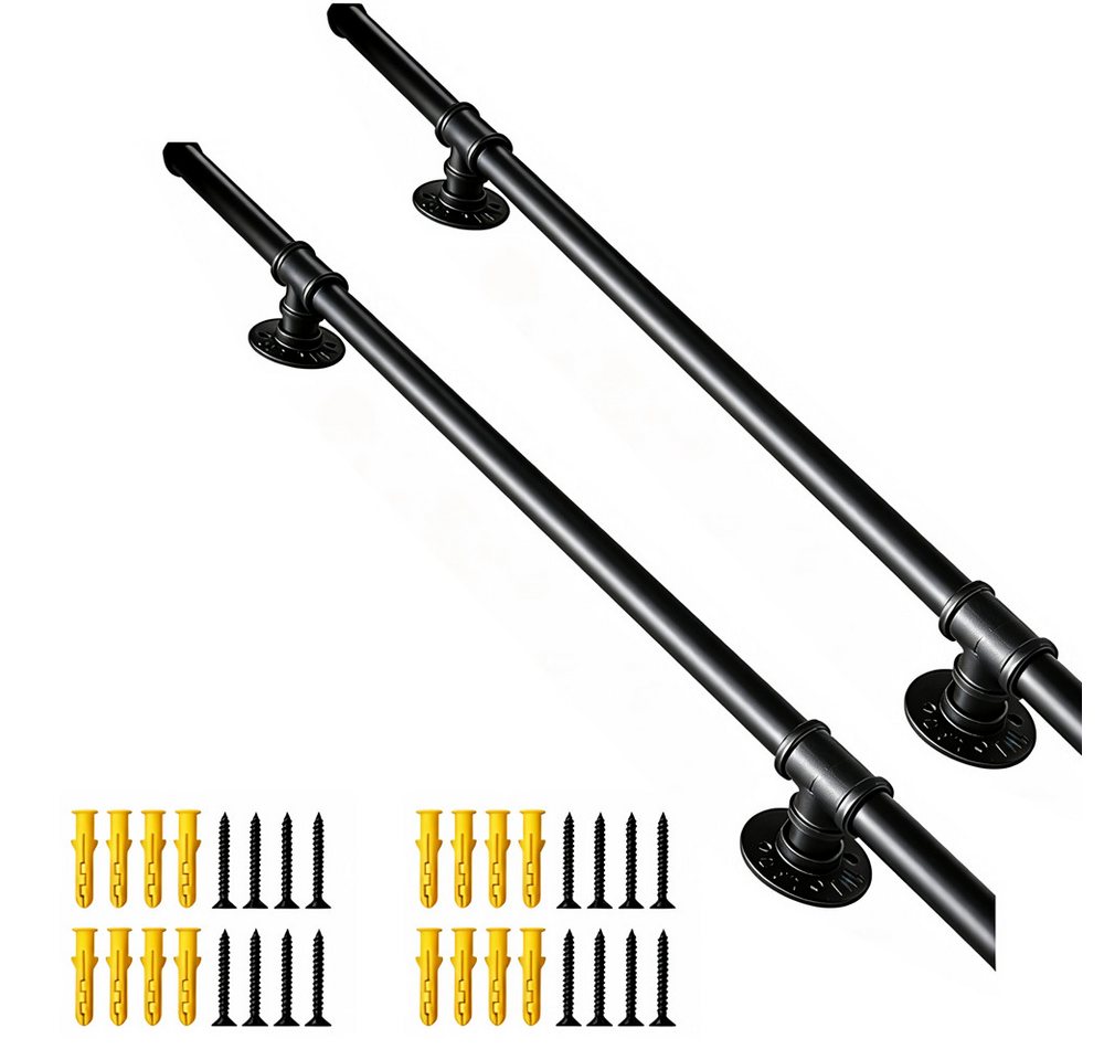 BlingBin Handlauf 150 / 100 cm verzinkter rutschfester Wandhandlauf, 100 cm Gesamtlänge, (2er Set, 2 St., 150cm/100cm), wetterfestes Treppengeländer für Bad, Küche und Garten Bild 3