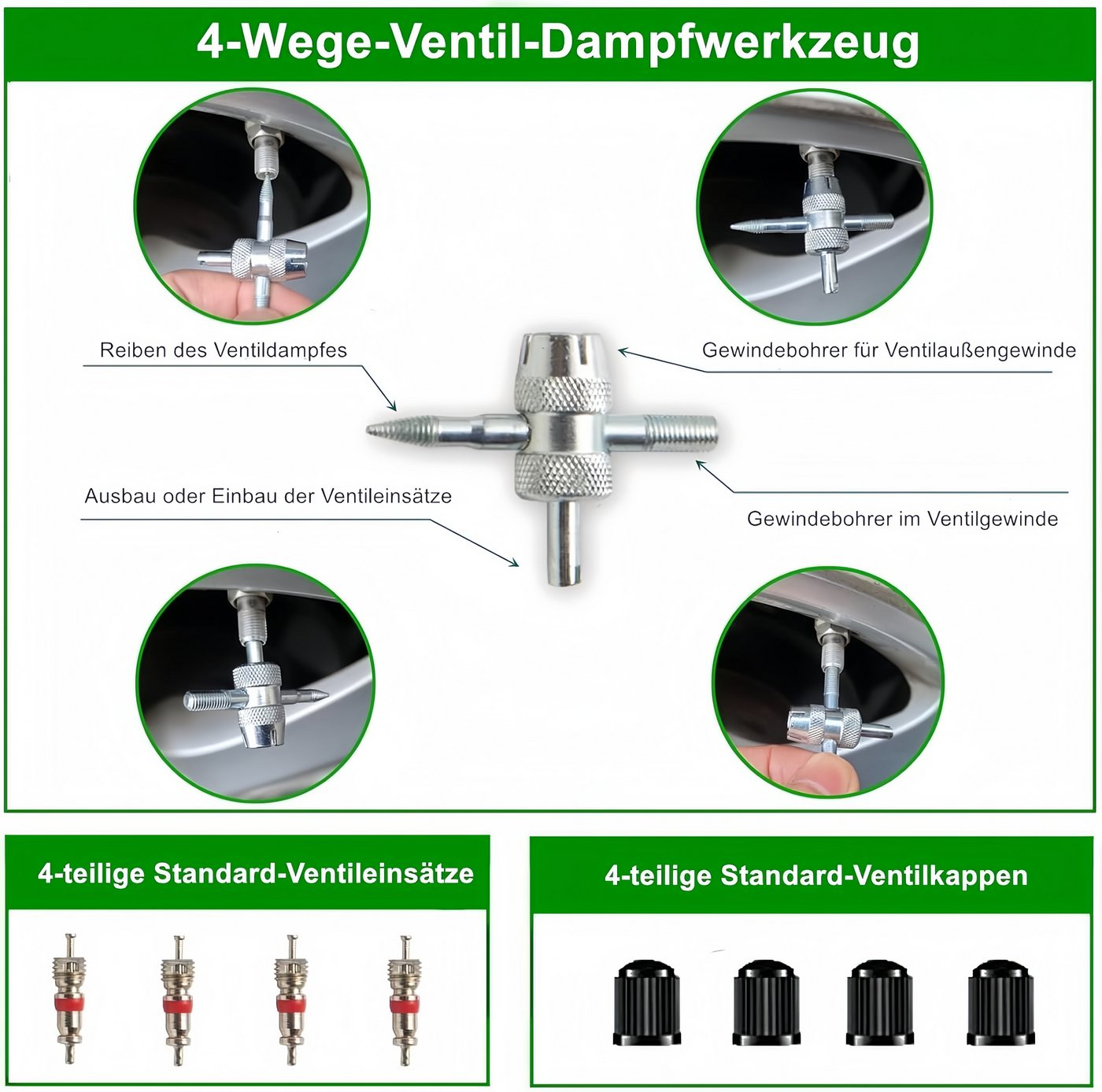 FOUORTUNATE-BEE Reifen-Reparaturset 22-teiliges Reifenreparaturset für Auto, Motorrad und SUV, 22-St., Pannenhilfe-Set zur Reifenreparatur für ATV und Fahrzeuge Bild 3