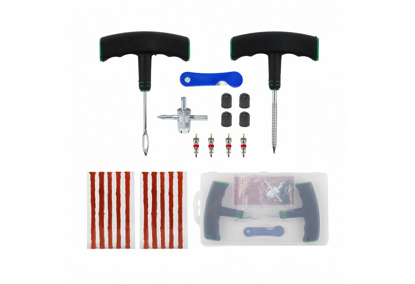 FOUORTUNATE-BEE Reifen-Reparaturset 22-teiliges Reifenreparaturset für Auto, Motorrad und SUV, 22-St., Pannenhilfe-Set zur Reifenreparatur für ATV und Fahrzeuge Bild 5