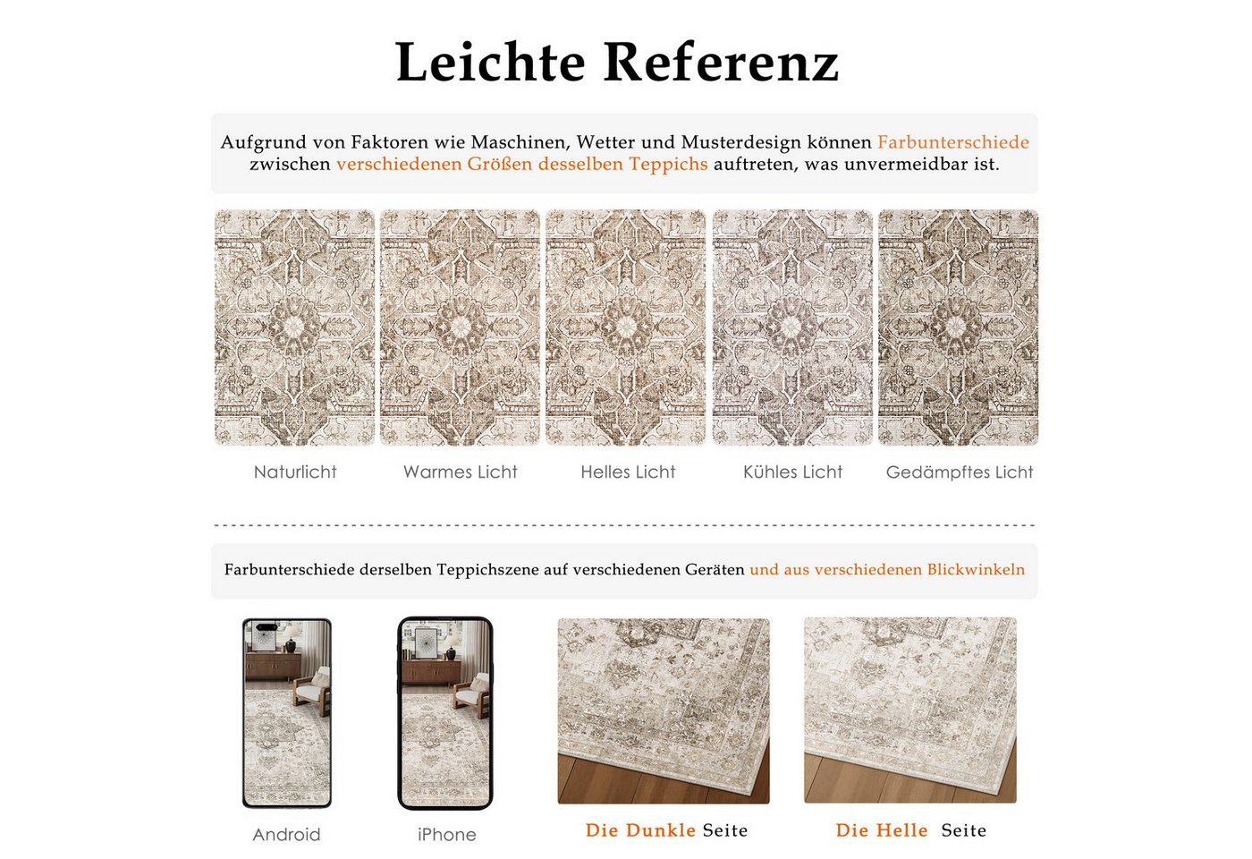 PURECOZY Teppich Kurzflor Perserteppich, waschbar, rutschfest, weich & kuschelig, Rechteckig, Höhe: 5 mm, 120×180, 160×230, 200×300, 300×400 cm, geeignet für diverse Innenräume Bild 5