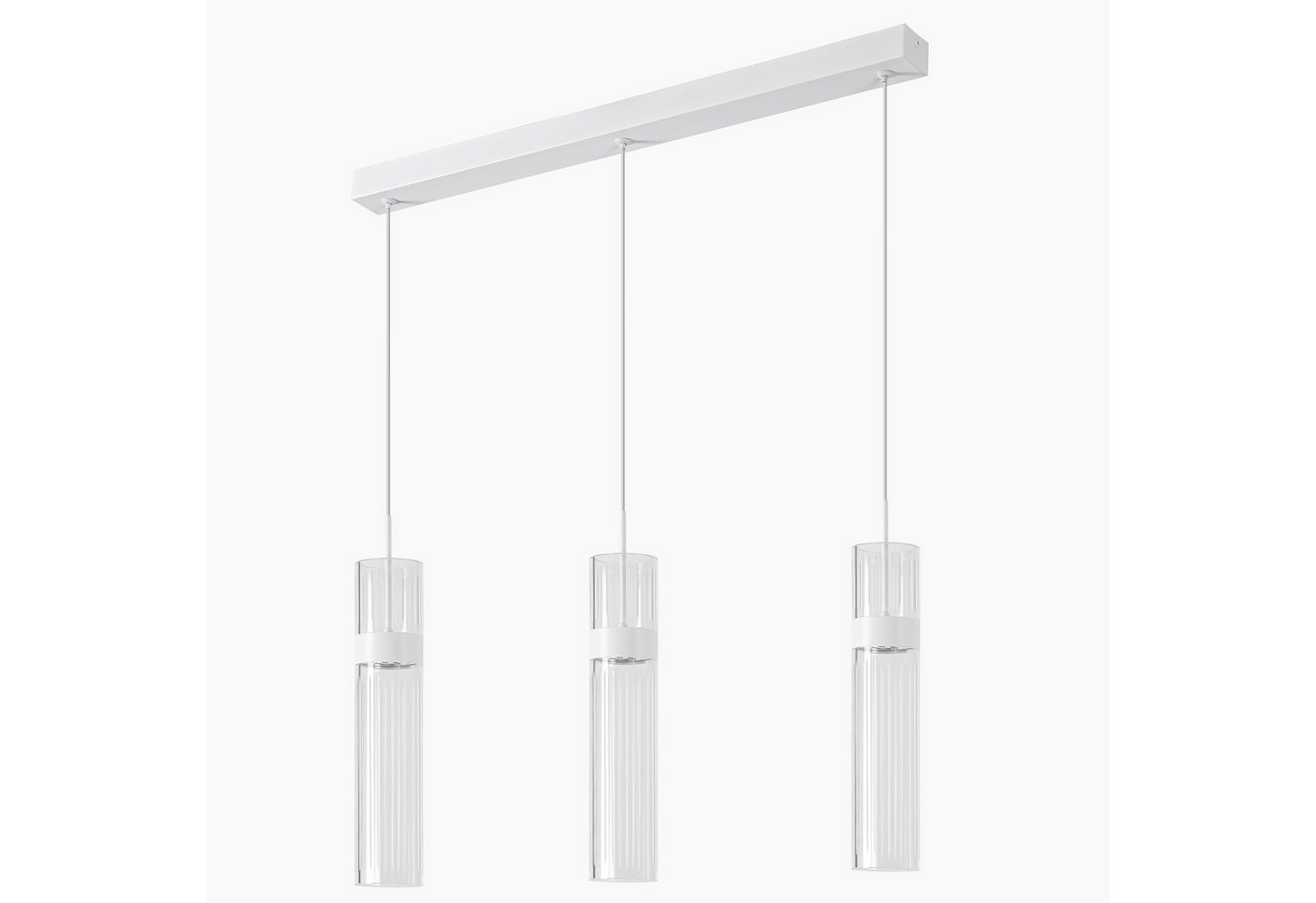 BlingBin LED Pendelleuchte 3-flammig Hängeleuchte 14 W Acryl-Kronleuchter, 3 Lichtfarben mit Memoryfunktion, LED fest integriert, Neutralweiß, Warmweiß, Tageslichtweiß, weiße Hängelampe für Esszimmer und Kücheninsel Bild 4