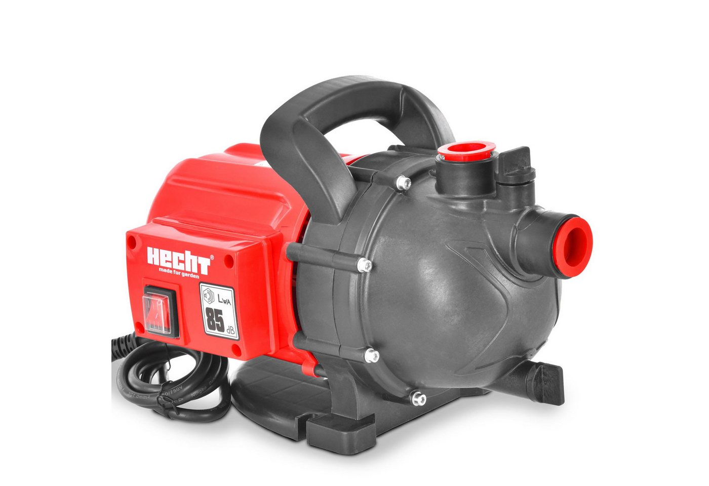 Hecht Gartenpumpe 3080 Kreiselpumpe, 800 W, 3200 l/h, selbstansaugend (1-tlg), Bewässerungspumpe Regenwasser Klarwasser IPX4 8 m Saughöhe