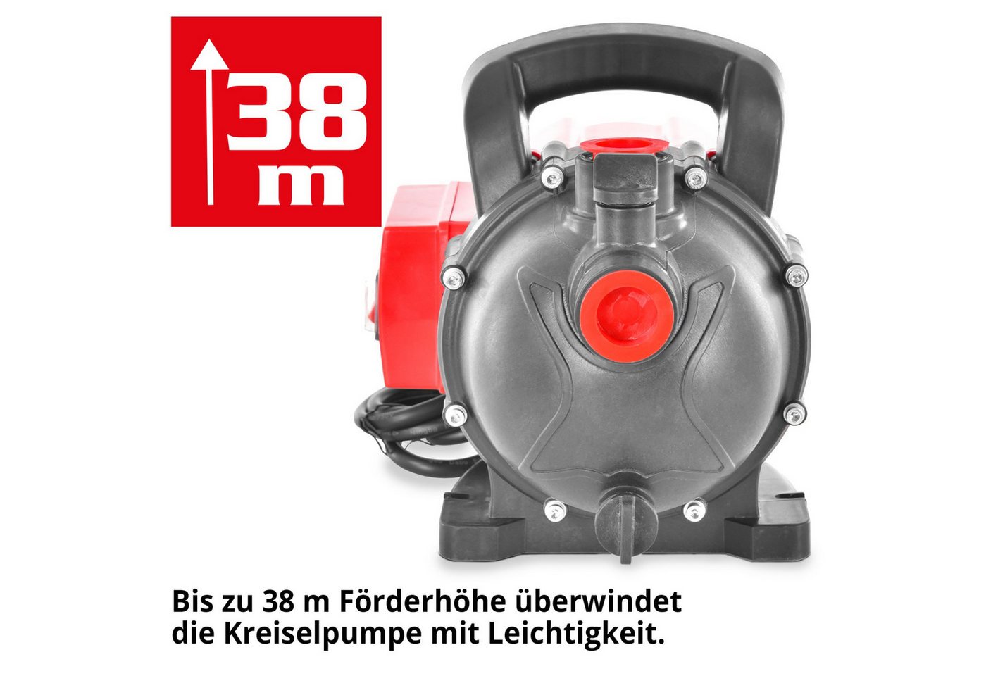 Hecht Gartenpumpe 3080 Kreiselpumpe, 800 W, 3200 l/h, selbstansaugend (1-tlg), Bewässerungspumpe Regenwasser Klarwasser IPX4 8 m Saughöhe Bild 4