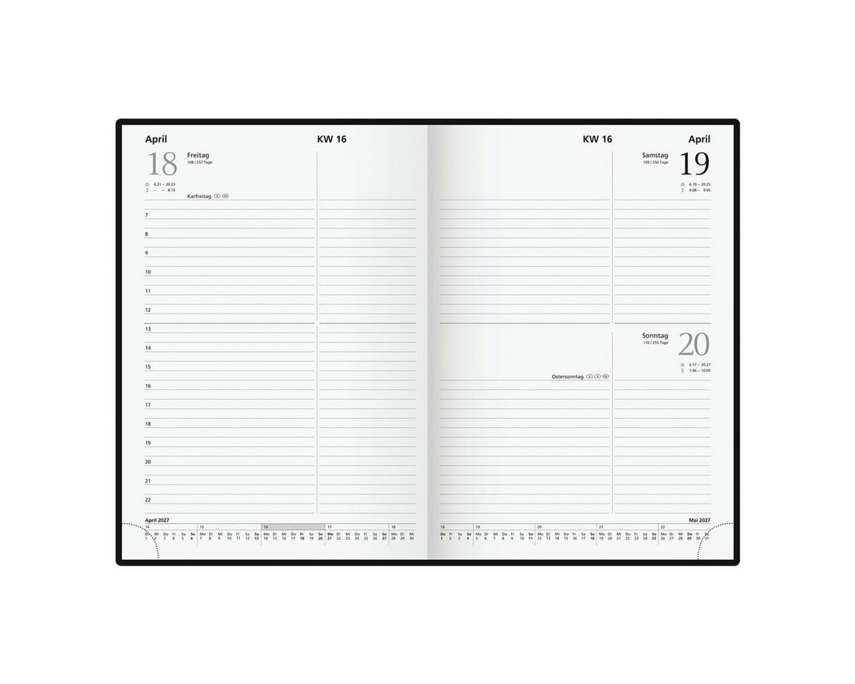 GLOCKEN Buchkalender, für 2027, 1 Seite = 1 Tag (Sa/So = 1 Seite)