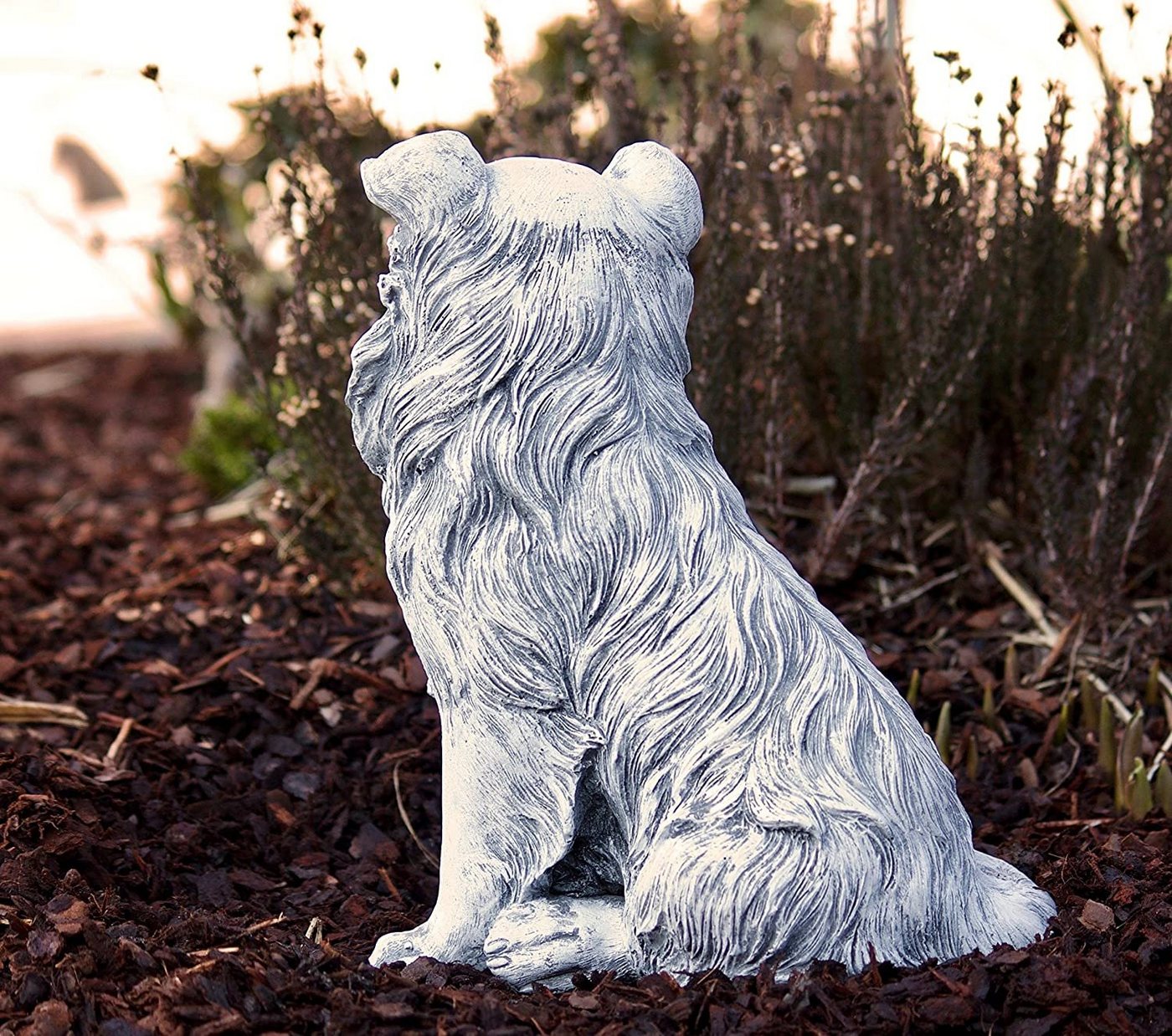 Stone and Style Gartenfigur Frostfeste Steinfigur Hund Collie Border Collie Bild 5