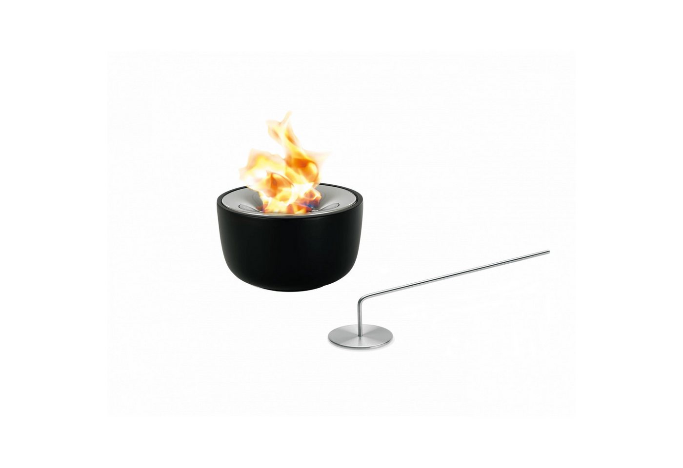 blomus Feuerstelle -FUOCO- Gelfeuerstelle aus Edelstahl: Elegantes Outdoor-Design, Polierter Edelstahl, Frostsicher, Hochwertig, Schwarz, Zeitloses Design