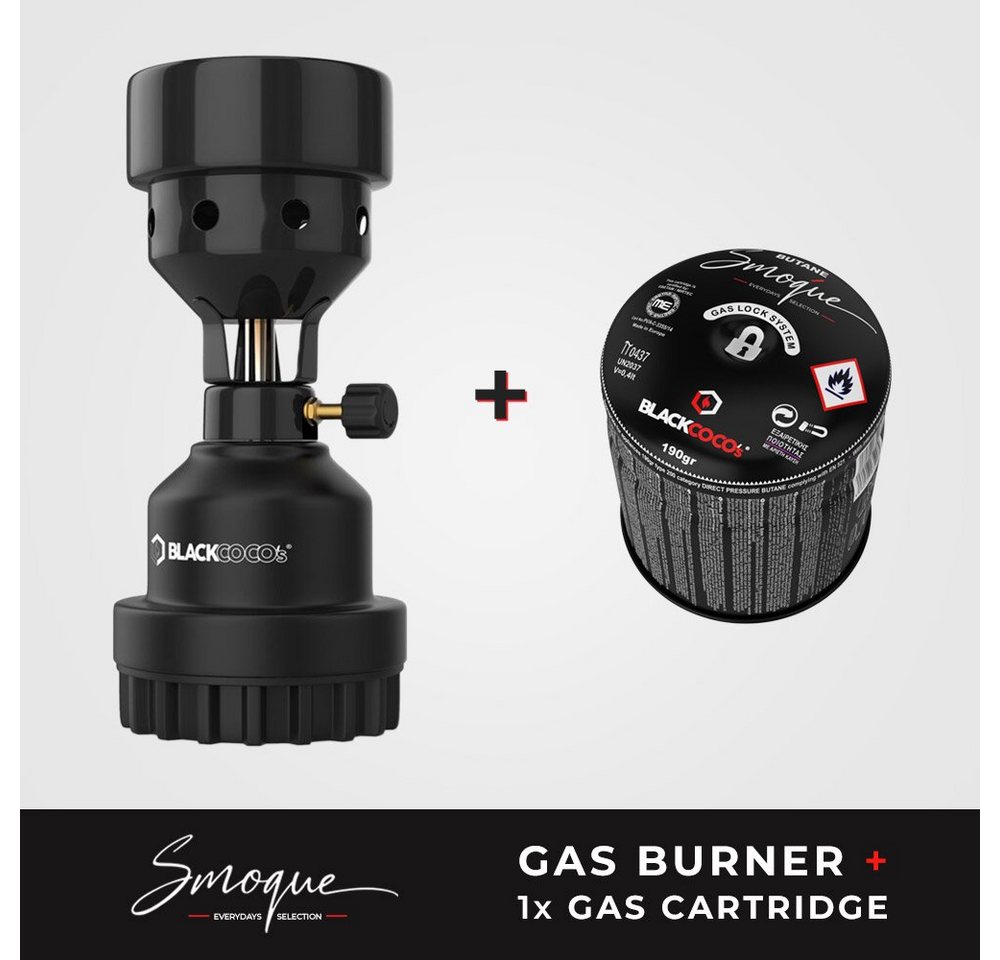 BLACKCOCO's GmbH Camping-Gasgrill SMOQUE, GAS BURNER BLACK + GAS CARTRIDGE BLACK, SET Bild 3