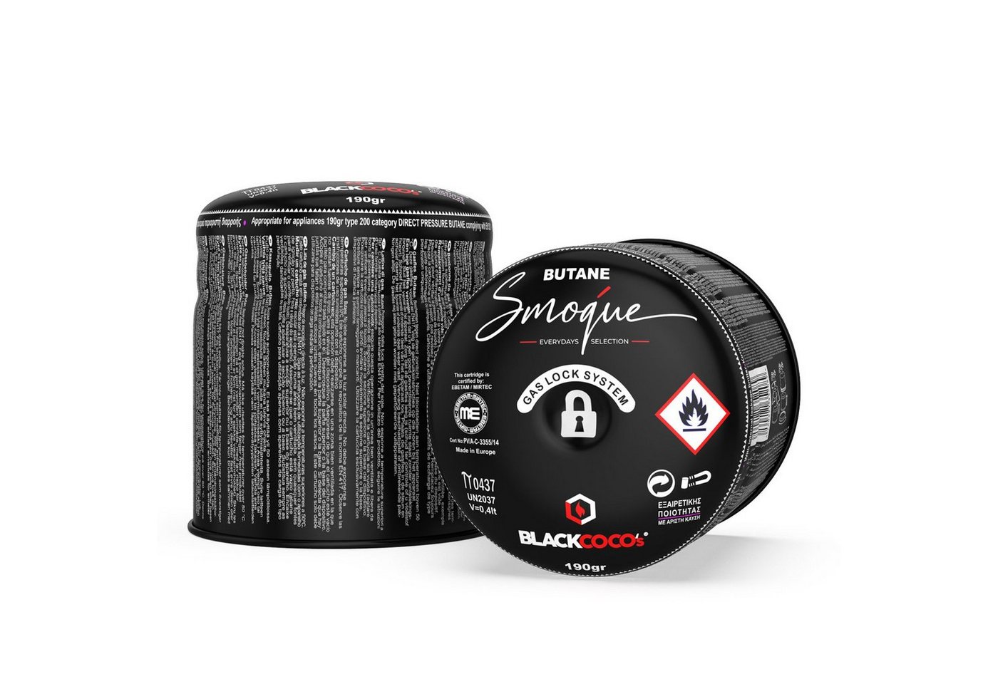 BLACKCOCO's GmbH Camping-Gasgrill SMOQUE, GAS BURNER BLACK + GAS CARTRIDGE BLACK, SET Bild 5