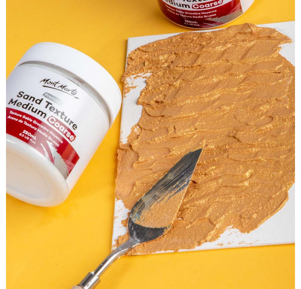 Mont Marte Malpaste - Strukturpaste Grob 250ml - Weiß Sand Textur Paste, Acryl/ Öl Medium, Perfekt für 3D-Effekte und Strukturen, Schnelltrocknend Bild 2