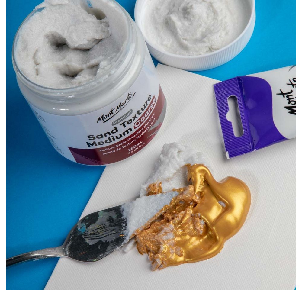 Mont Marte Malpaste - Strukturpaste Grob 250ml - Weiß Sand Textur Paste, Acryl/ Öl Medium, Perfekt für 3D-Effekte und Strukturen, Schnelltrocknend Bild 3