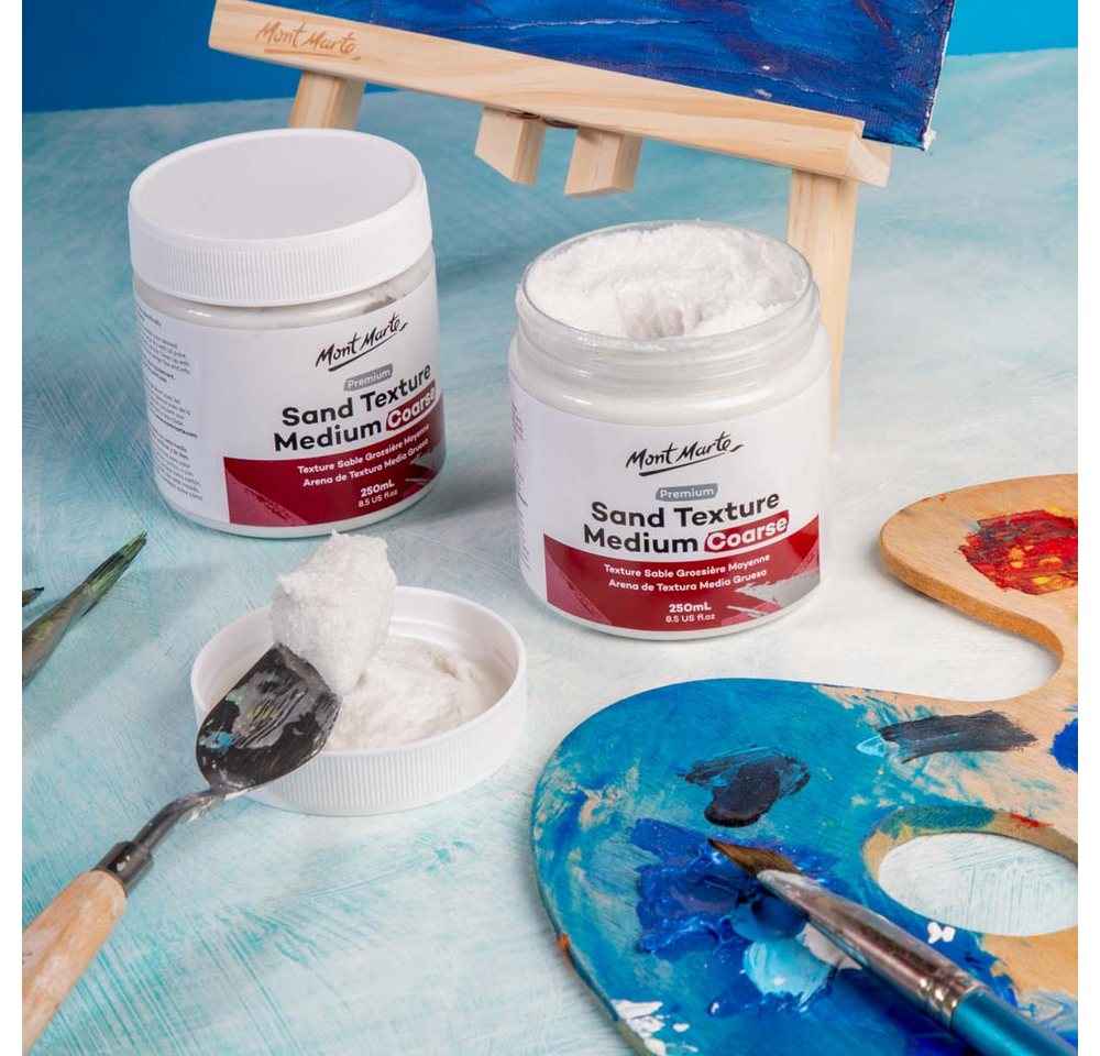 Mont Marte Malpaste - Strukturpaste Grob 250ml - Weiß Sand Textur Paste, Acryl/ Öl Medium, Perfekt für 3D-Effekte und Strukturen, Schnelltrocknend Bild 5