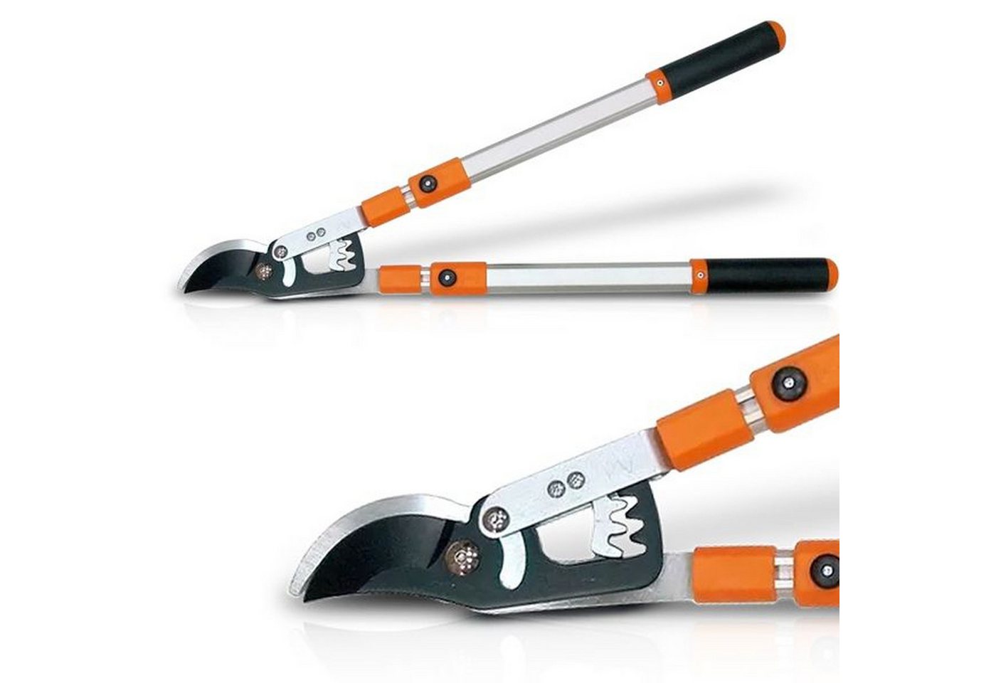 Hecht Astschere Getriebe Amboss Schere 70 - 104 cm Länge Stahlklinge, Gummigriff, Aluminiumdesign