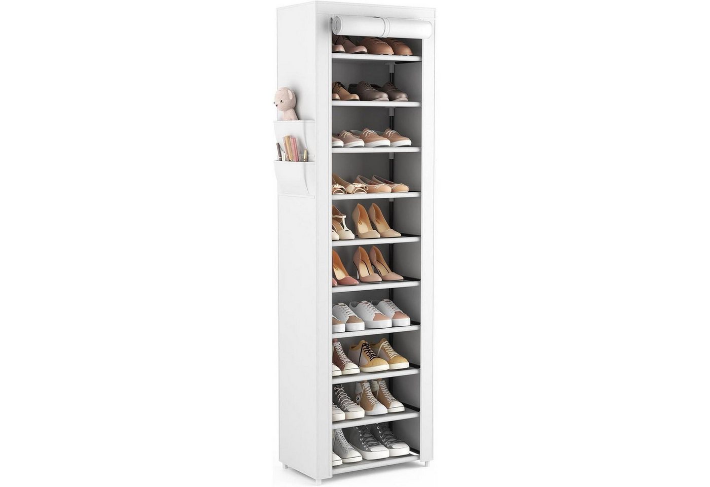 LuxusKollektion Schuhregal Schuhregal 11 Ebenen 20 22 Weiß 11 Ebenen mit staubdichtem Überzug Bild 2